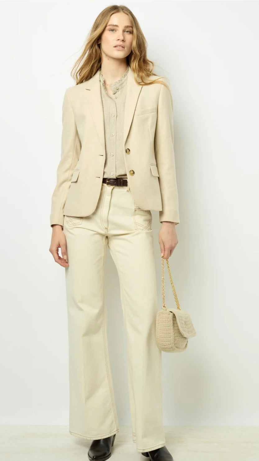 VESTE BLAZER EN LAINE MANON GERARD DAREL BEIGE 