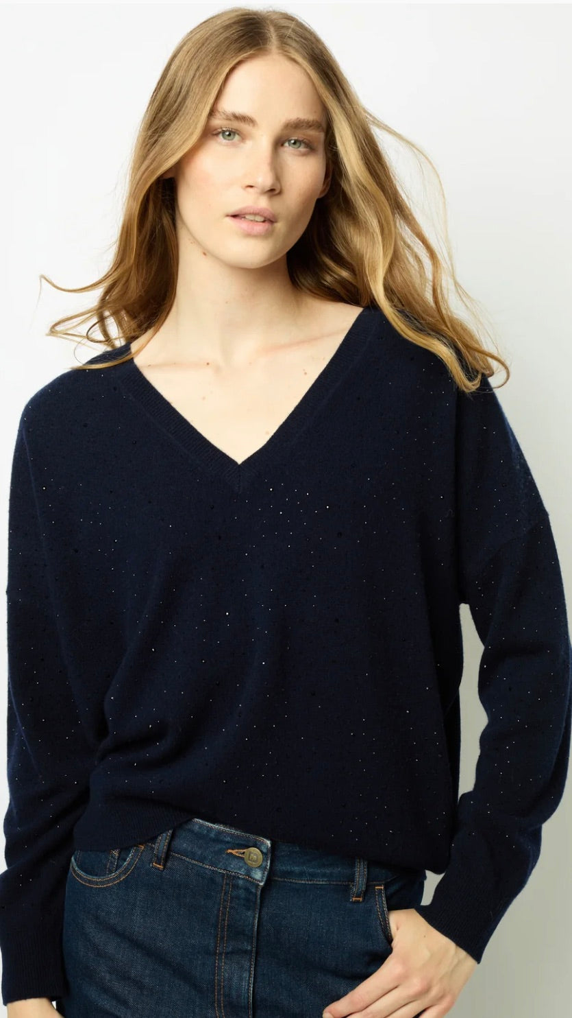 PULL EN LAINE AVEC STRASS GERARD DAREL JOHANNE NOIR