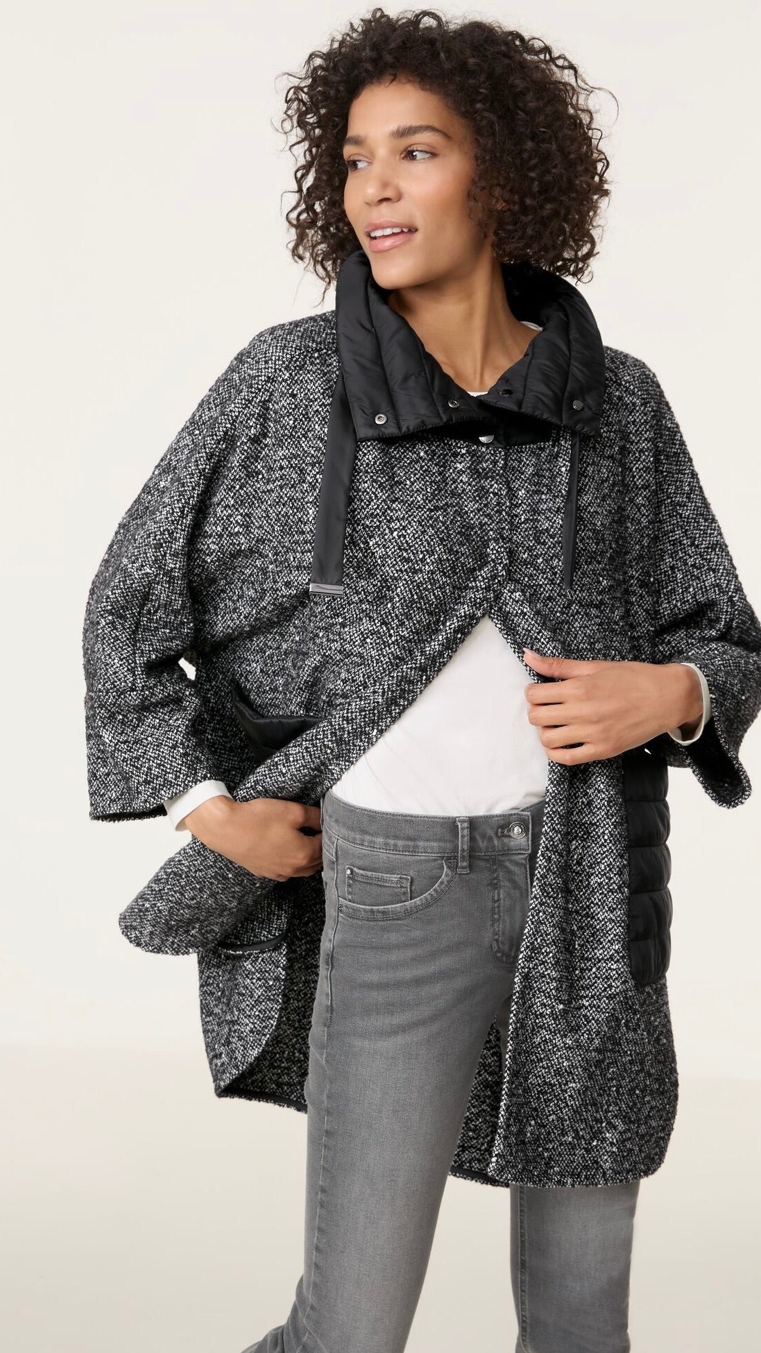 MANTEAU CAPE NOIR CHINE GERRY WEBER 450257 31164