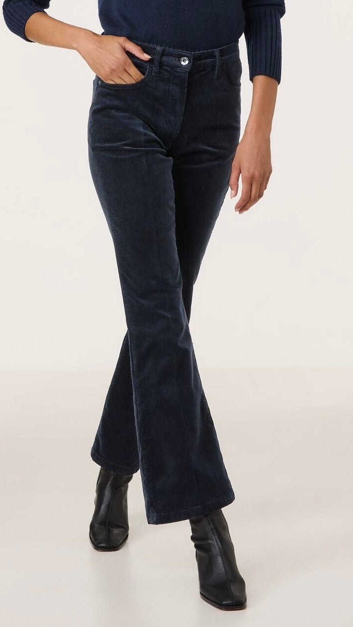 JEANS FLARE EN VELOURS  GERRY WEBER 322057 66243#COLOR_808908/MARINE