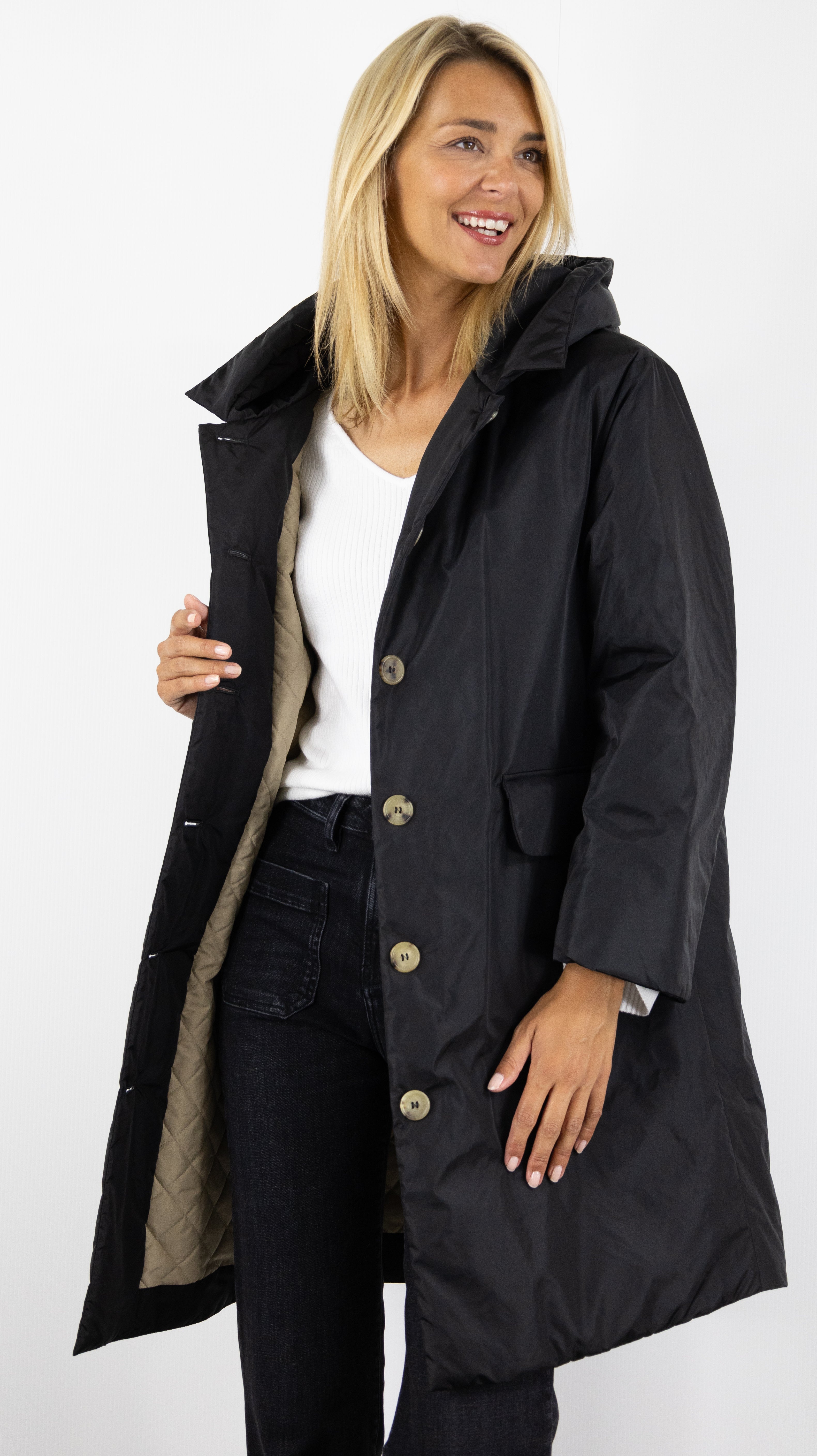 MANTEAU PARKA ROSSO 35 S6715A 104 NOIR