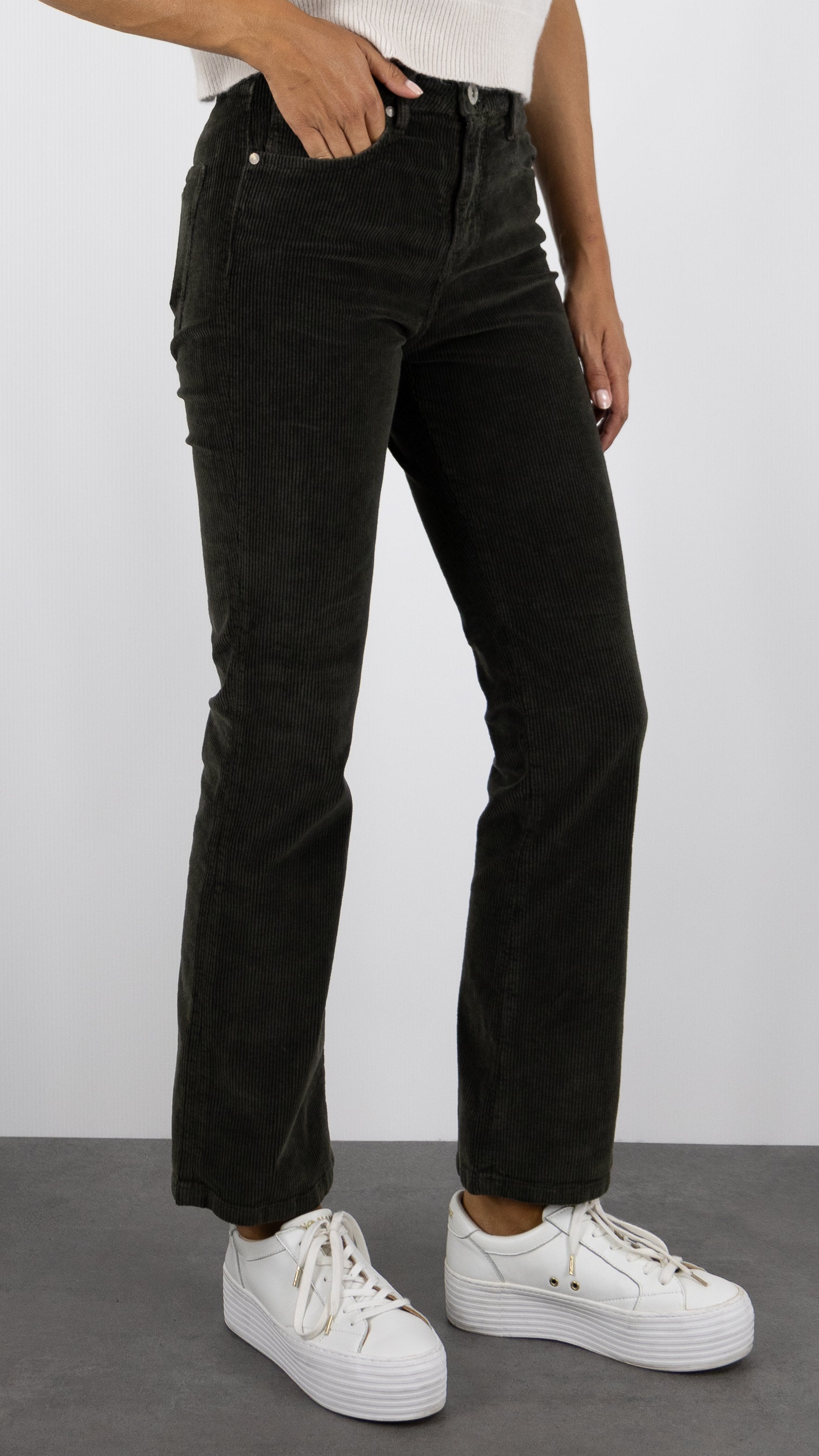 PANTALON EN VELOURS COTELE JEFF ORIGINAL DENIM STUDIO#COLOR_ARMY/KAKI