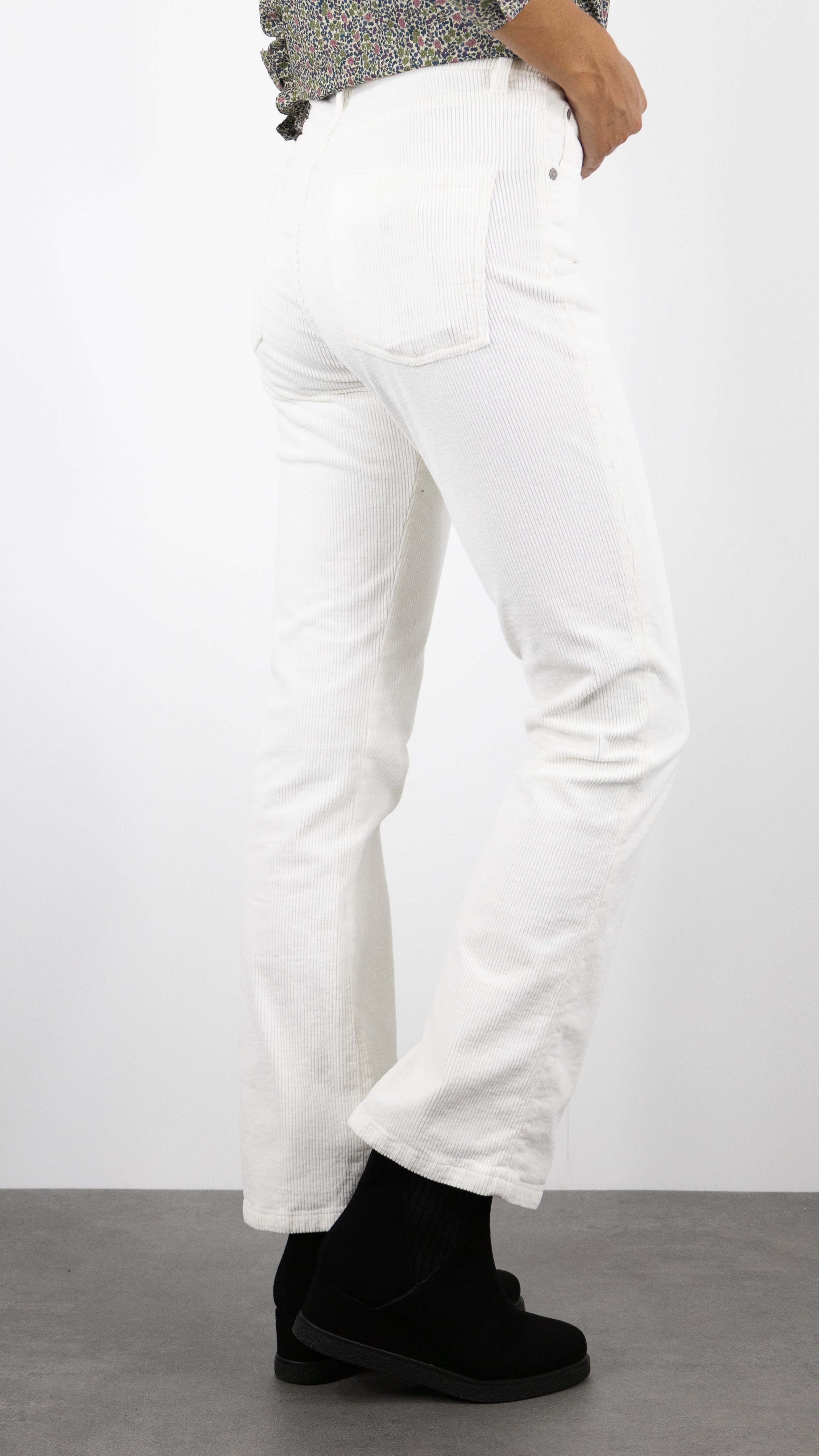 PANTALON EN VELOURS COTELE JEFF ORIGINAL DENIM STUDIO#COLOR_ECRU/BLANC