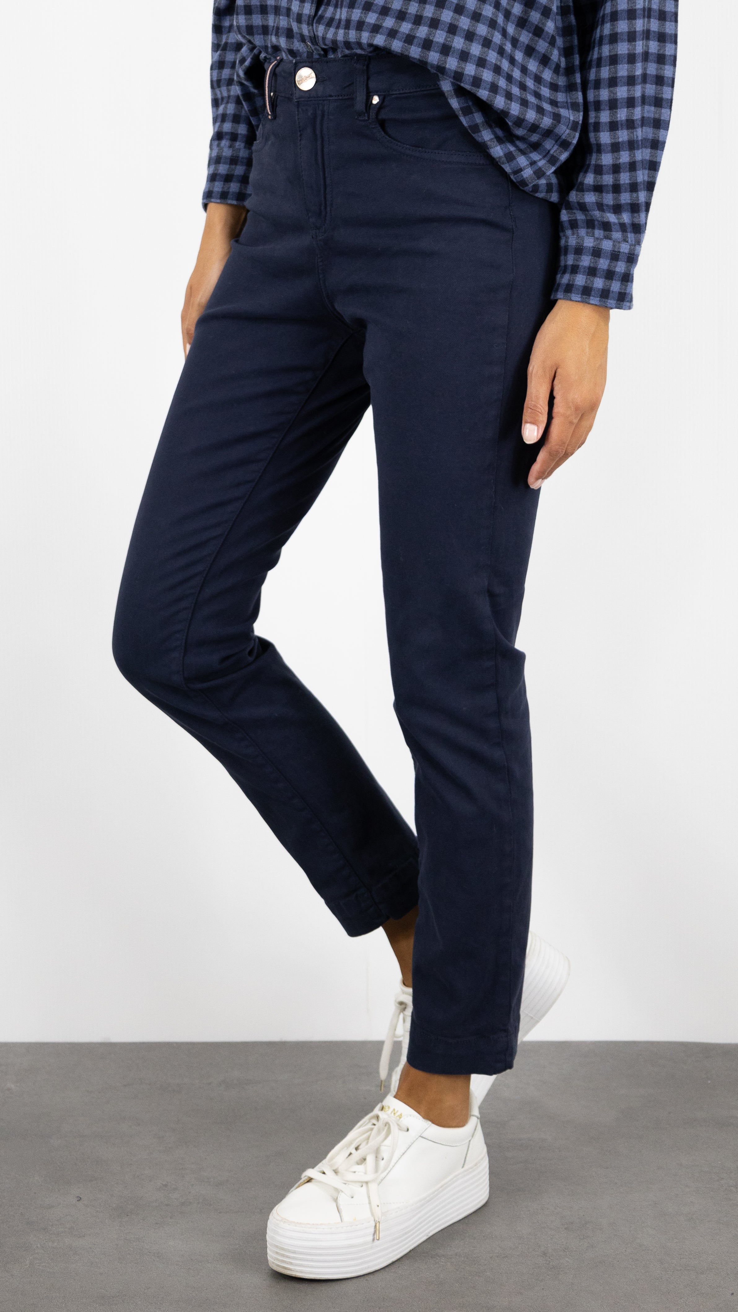 PANTALON DROIT TAILLE HAUTE ISLOW MARIN DRILL PES#COLOR_NAVY