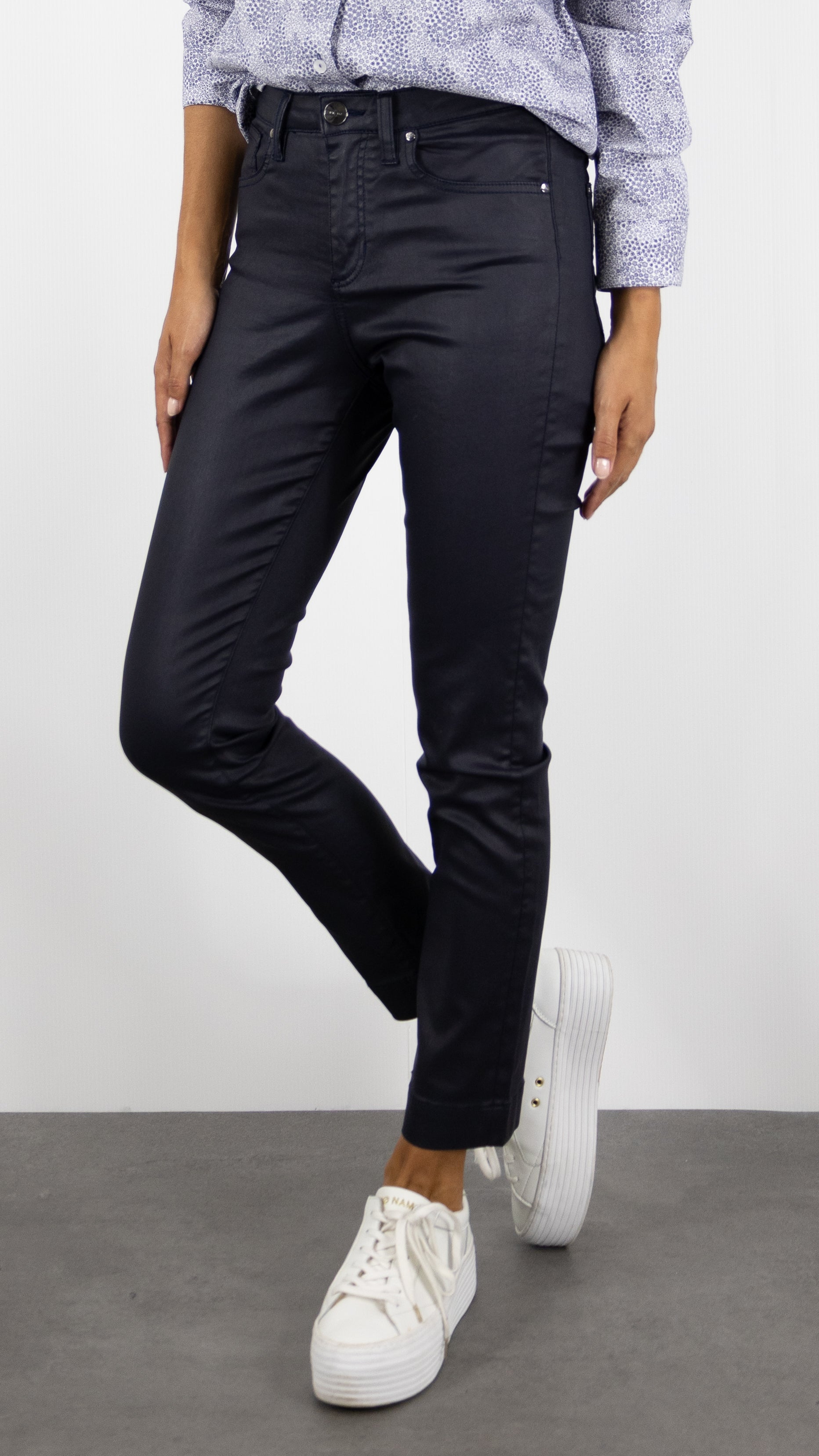 PANTALON ENDUIT SLIM MARIN WAX SATEEN#COLOR_NAVY