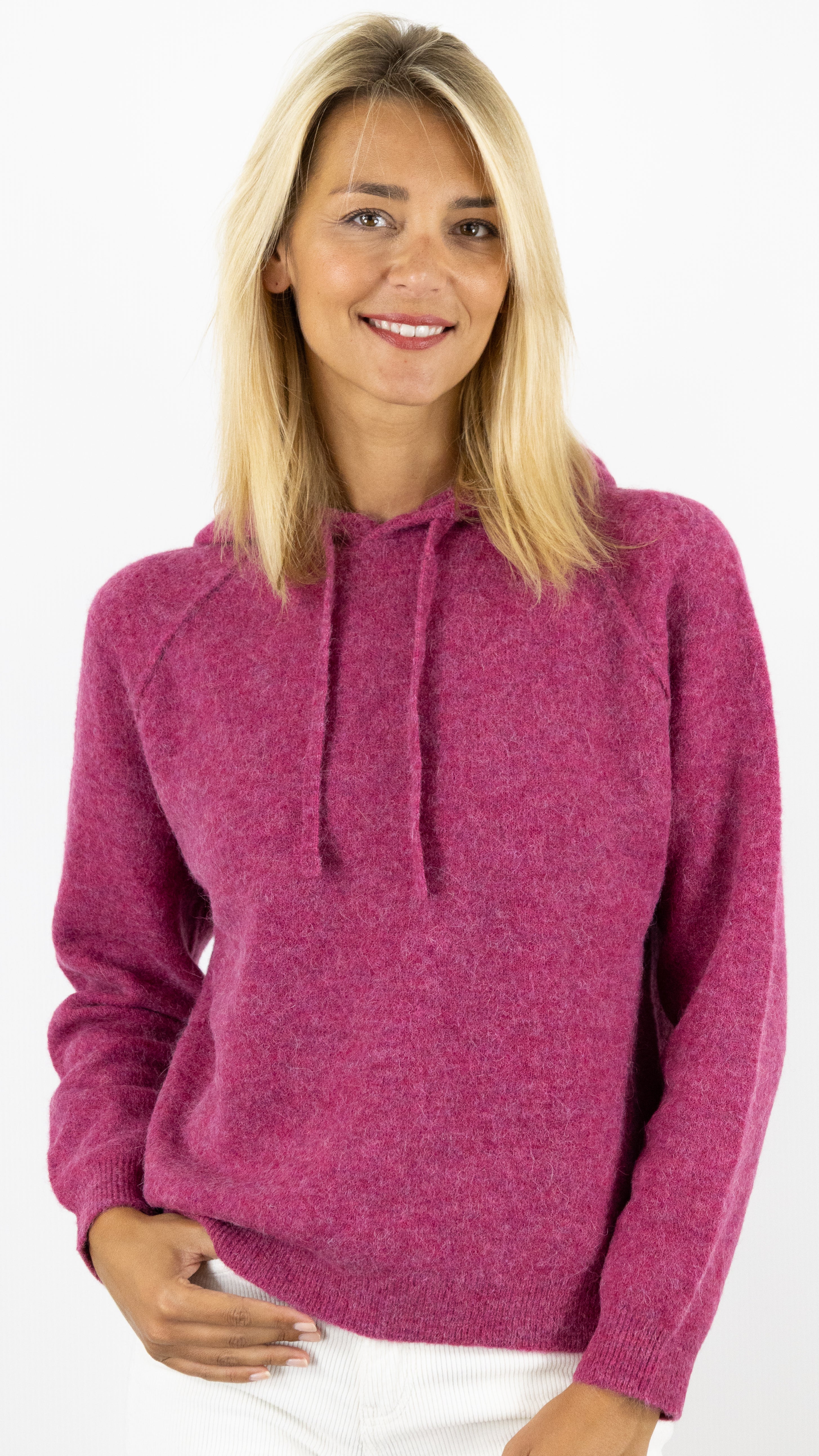 PULL A CAPUCHE EN LAINE HARTFORD MACLE HOODIE#COLOR_06/FUSHIA