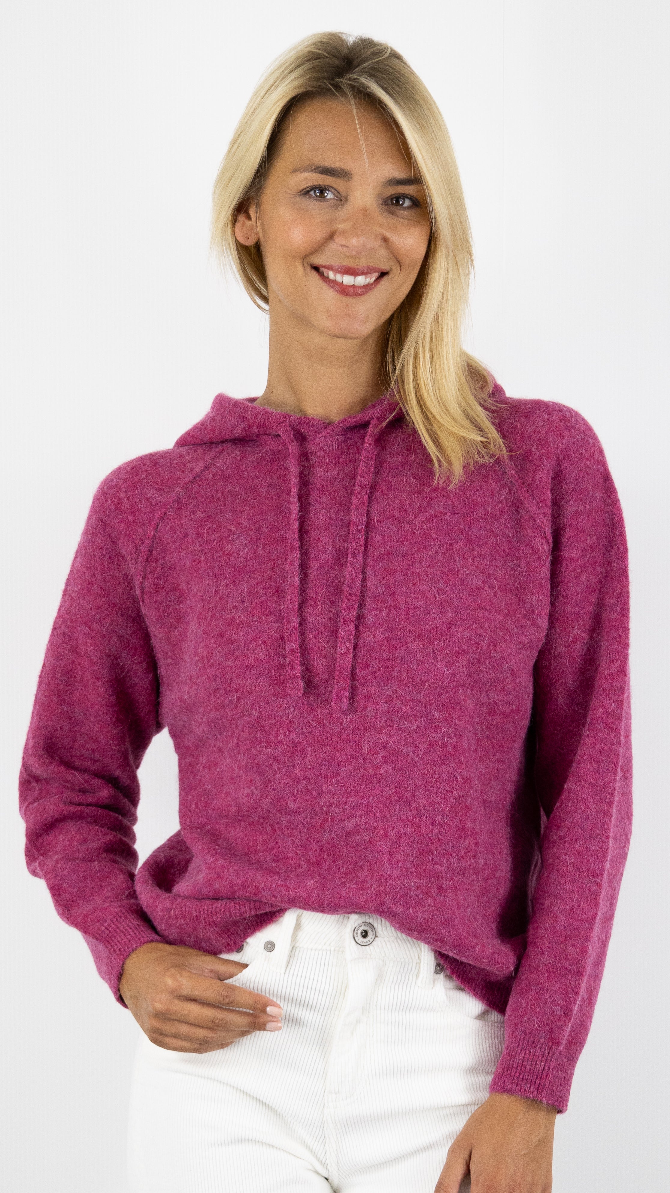 PULL A CAPUCHE EN LAINE HARTFORD MACLE HOODIE#COLOR_06/FUSHIA