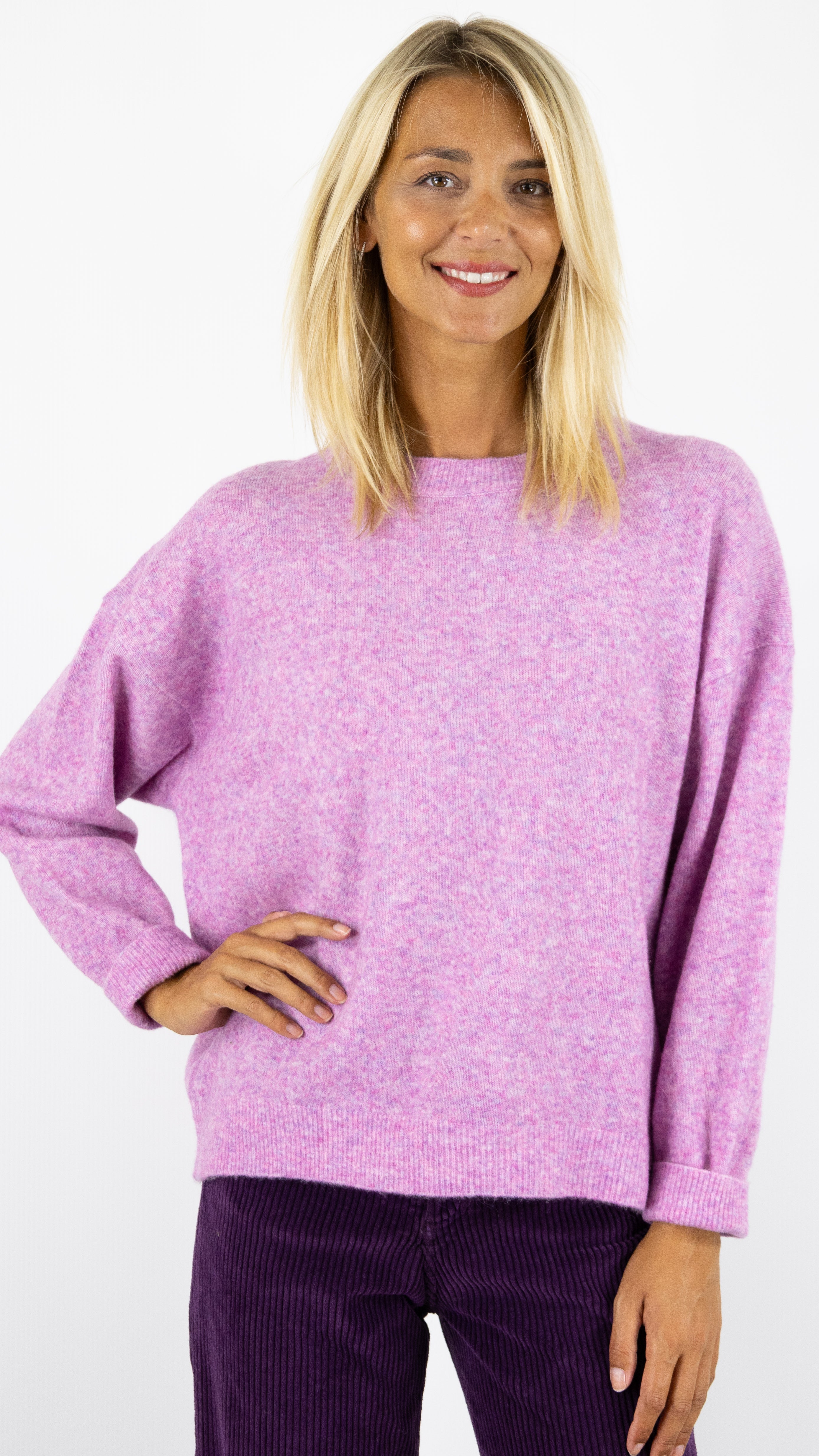 PULL COL ROND EMMAEL HARRIS WILSON#COLOR_ORCHIDEE/ROSE