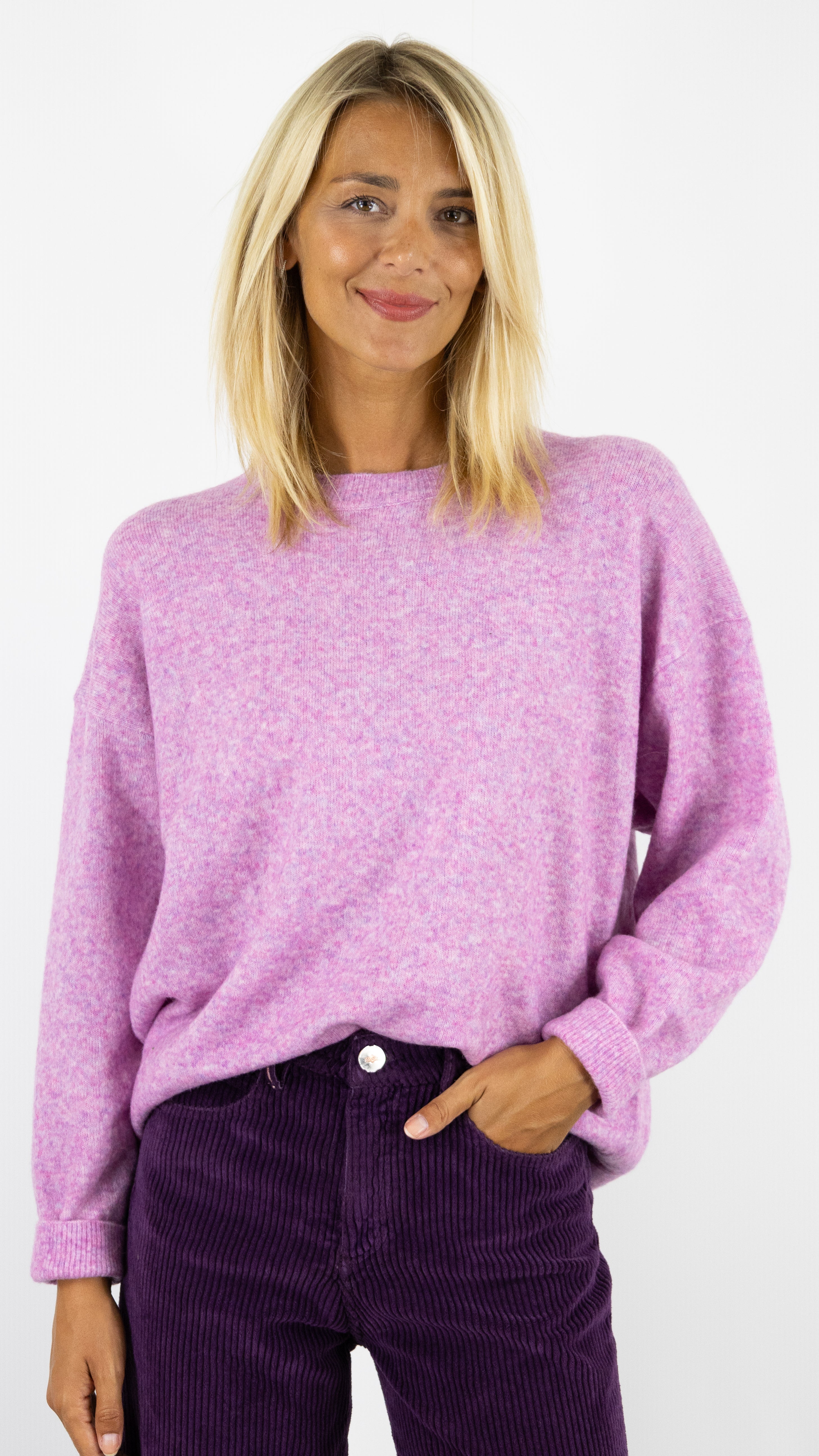 PULL COL ROND EMMAEL HARRIS WILSON#COLOR_ORCHIDEE/ROSE