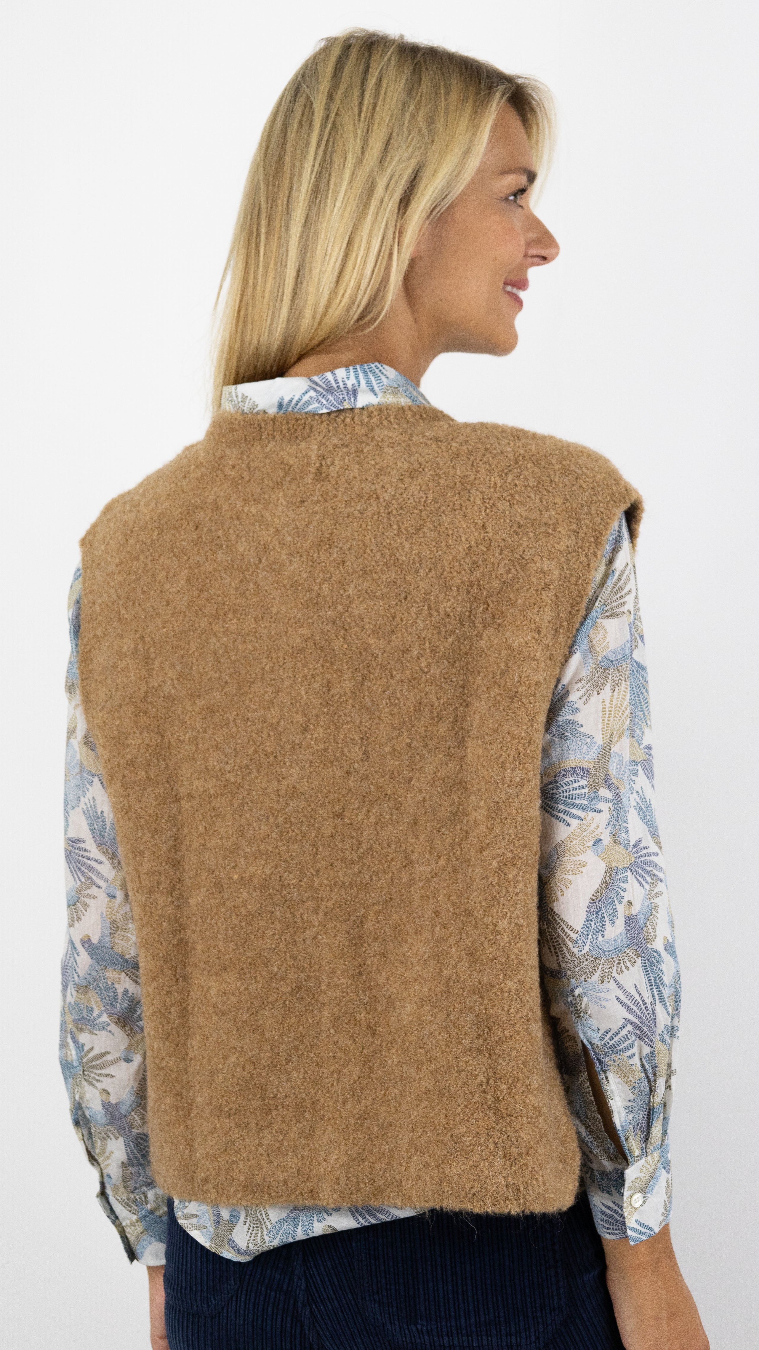 GILET SANS MANCHES MAILLE MOELLEUSE DES PETITS HAUTS ACHILLE#COLOR_CAMEL