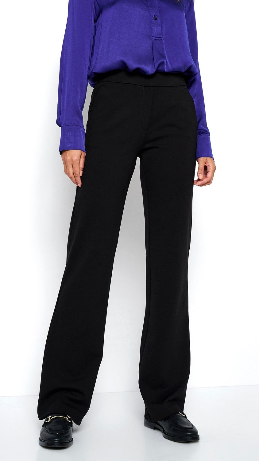 PANTALON LARGE TAILLE ELASTIQUE 6102-1213#COLOR_891/NOIR