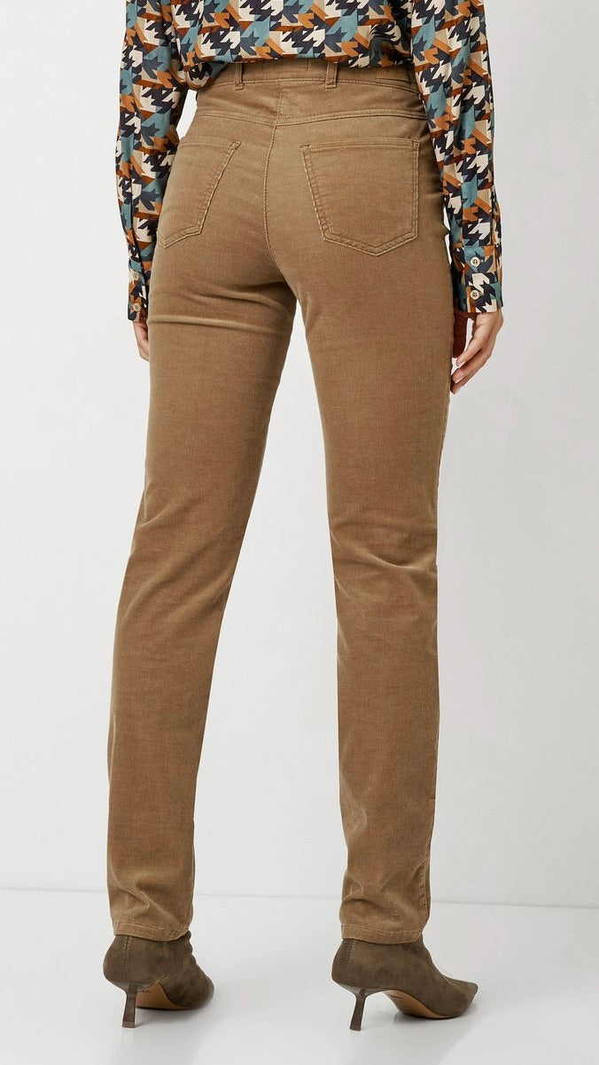 PANTALON DROIT EN VELOURS MILLERAIES TONI 1225/22 3101#COLOR_075/CAMEL