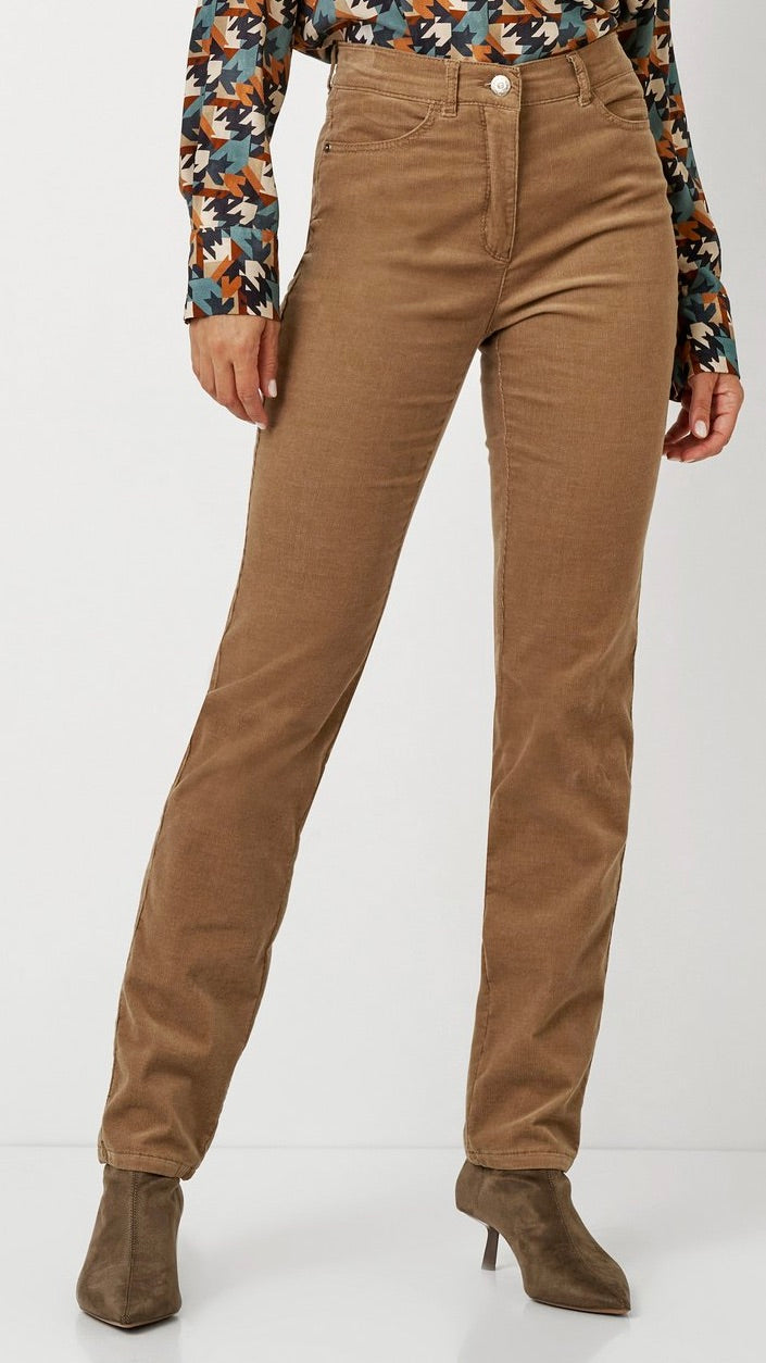 PANTALON DROIT EN VELOURS MILLERAIES TONI 1225/22 3101#COLOR_075/CAMEL