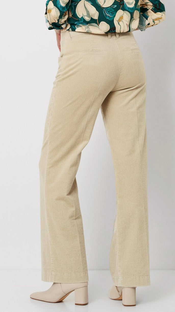 PANTALON FLARE EN VELOURS COTELE TONI 1214/21 3102#COLOR_070/ECRU