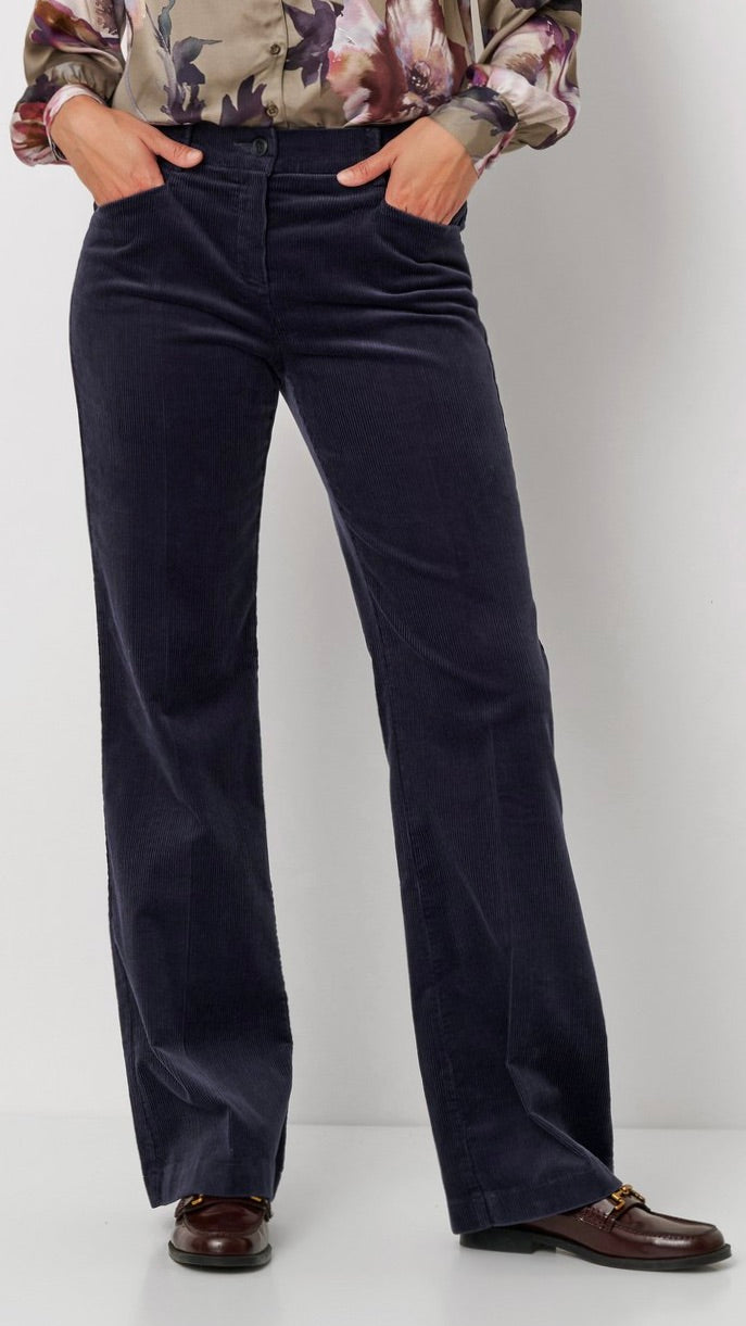 PANTALON FLARE EN VELOURS COTELE TONI 1214/21 3102#COLOR_059/INDIGO