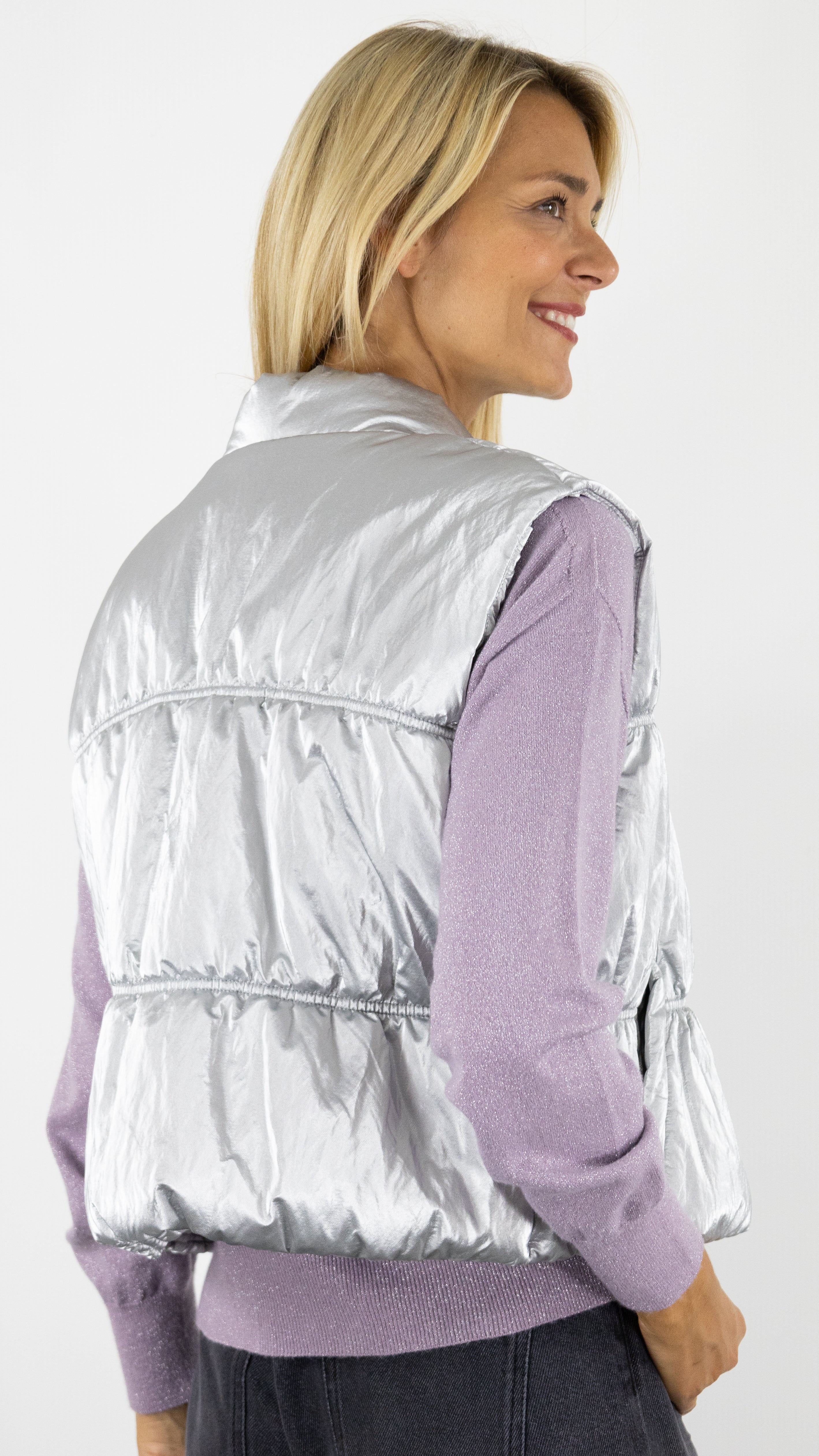 GILET DOUDOUNE SANS MANCHES CAROLINE BISS 4468 ARGENT