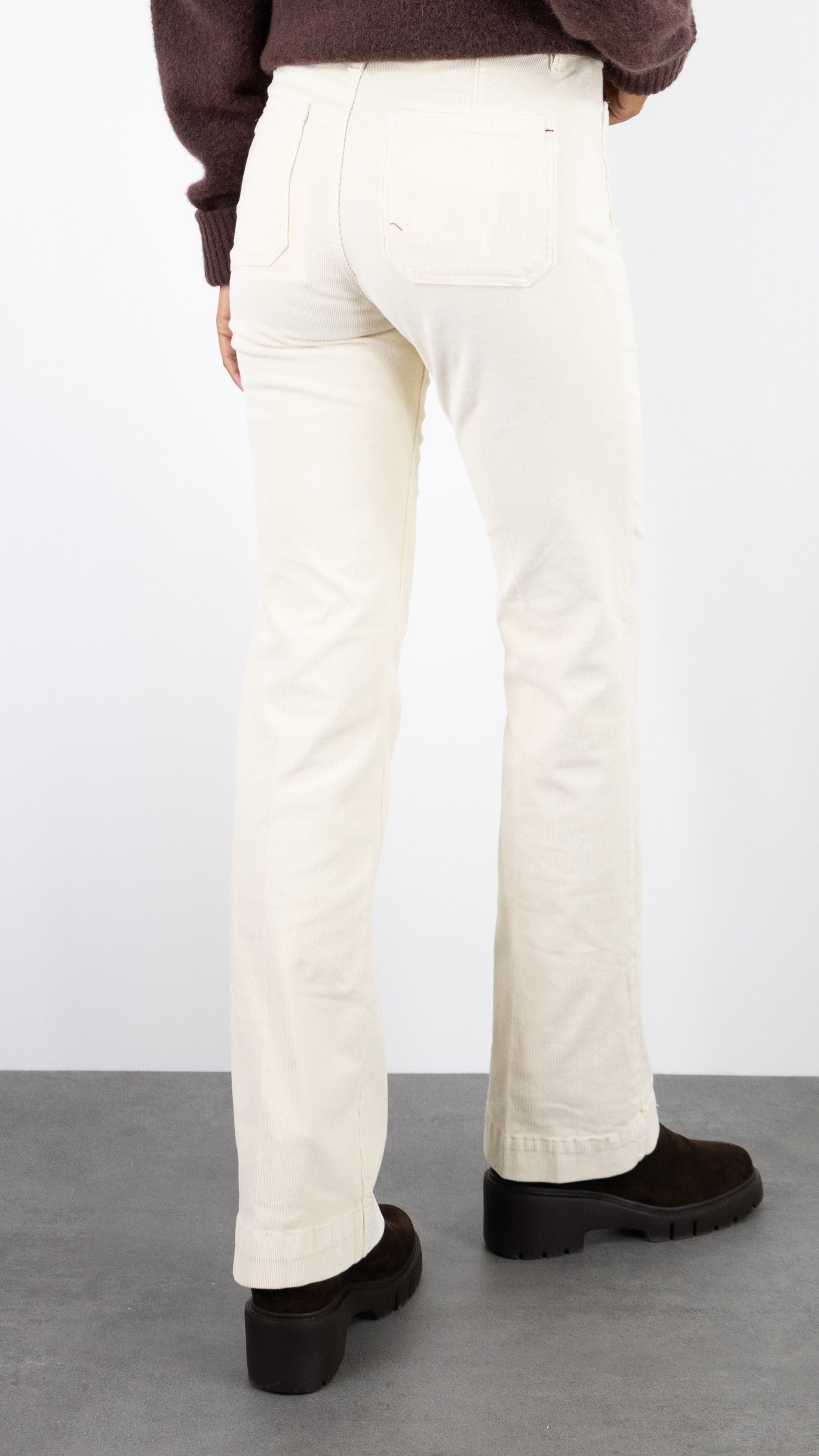 PANTALON FLARE EN VELOURS MILLERAIES TINYCORD JANE BLUE#COLOR_ECRU