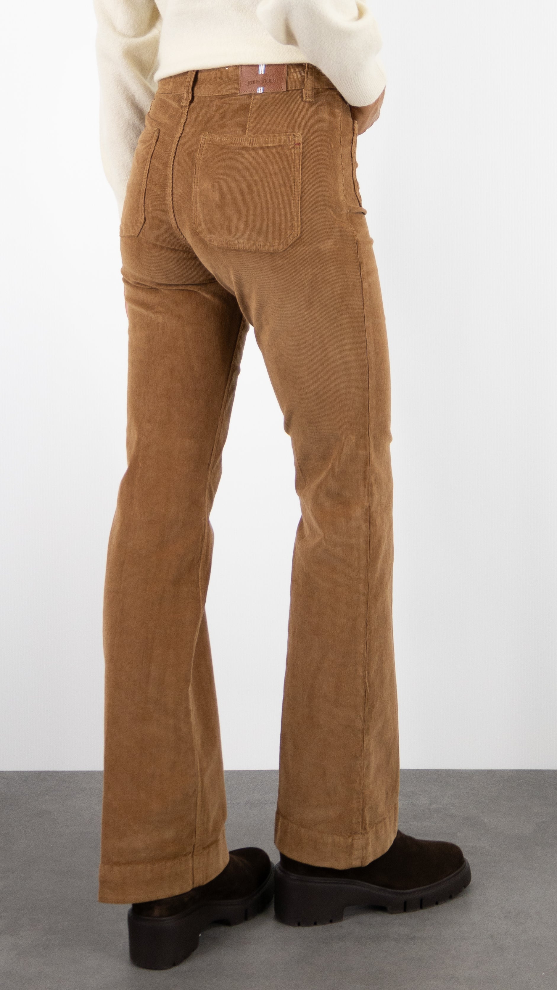 PANTALON FLARE EN VELOURS MILLERAIES TINYCORD JANE BLUE#COLOR_NOIX/CAMEL