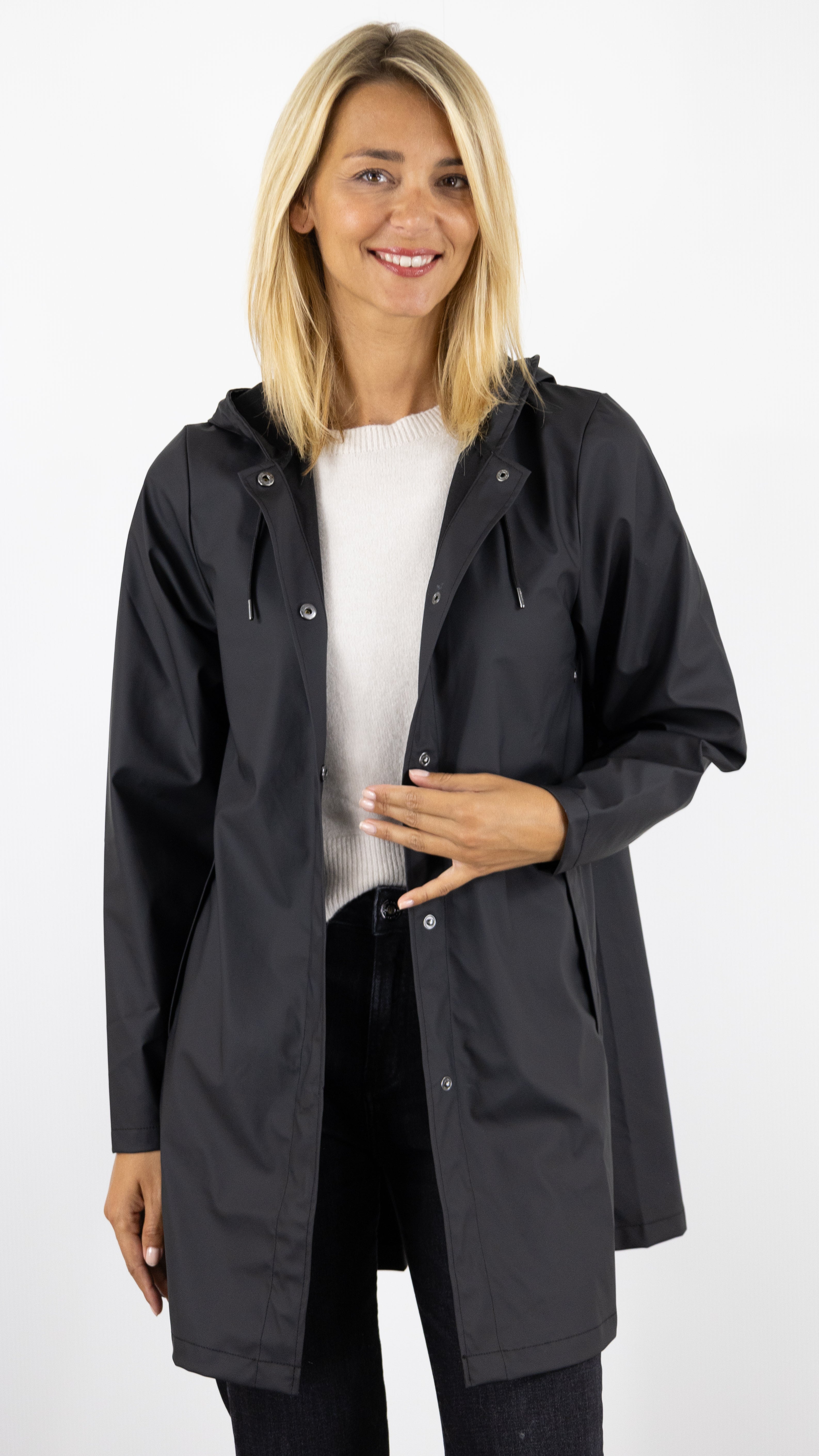 PARKA EVASEE ALINE W3 18050 RAINS BLACK