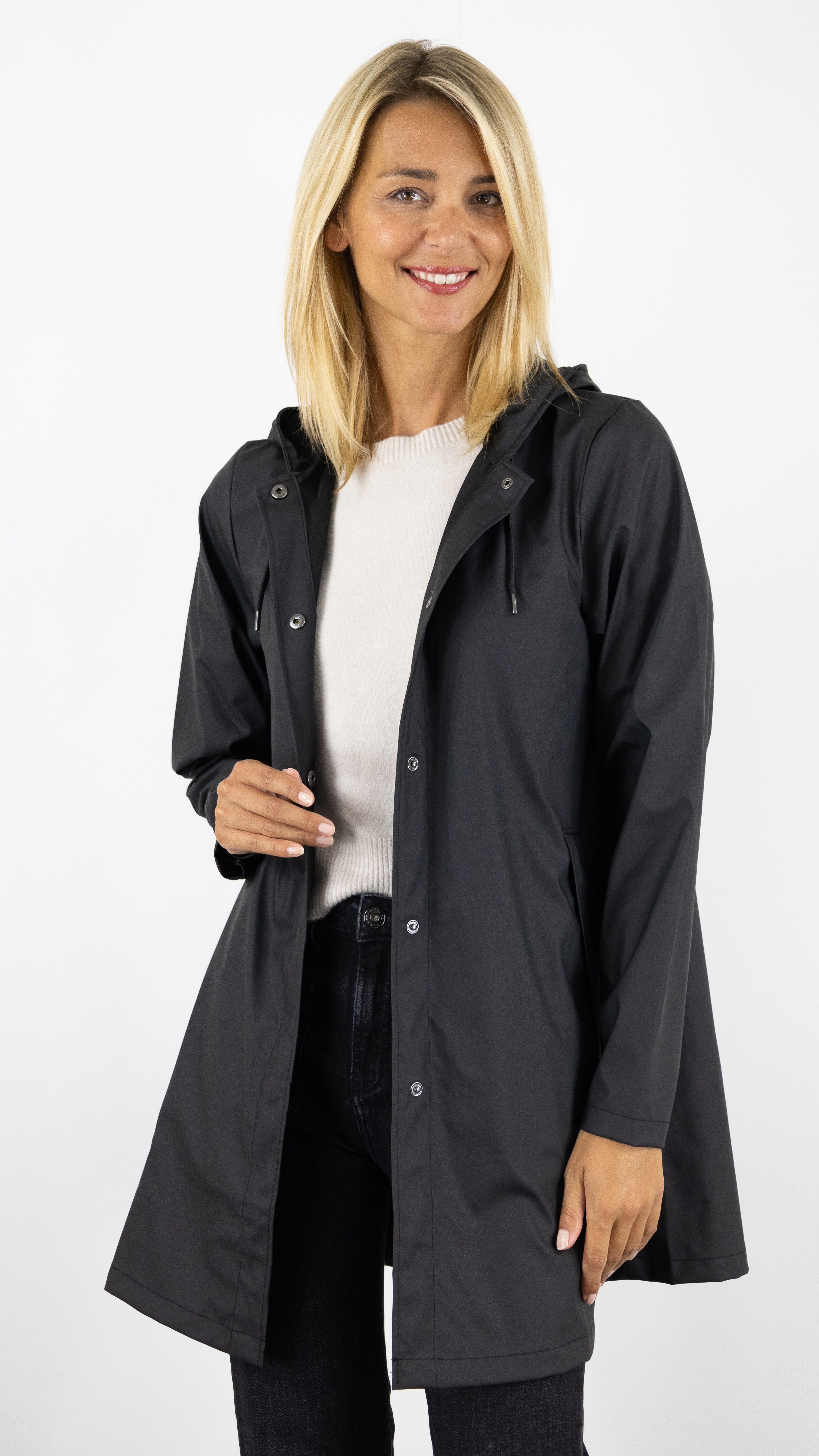 PARKA EVASEE ALINE W3 18050 RAINS BLACK