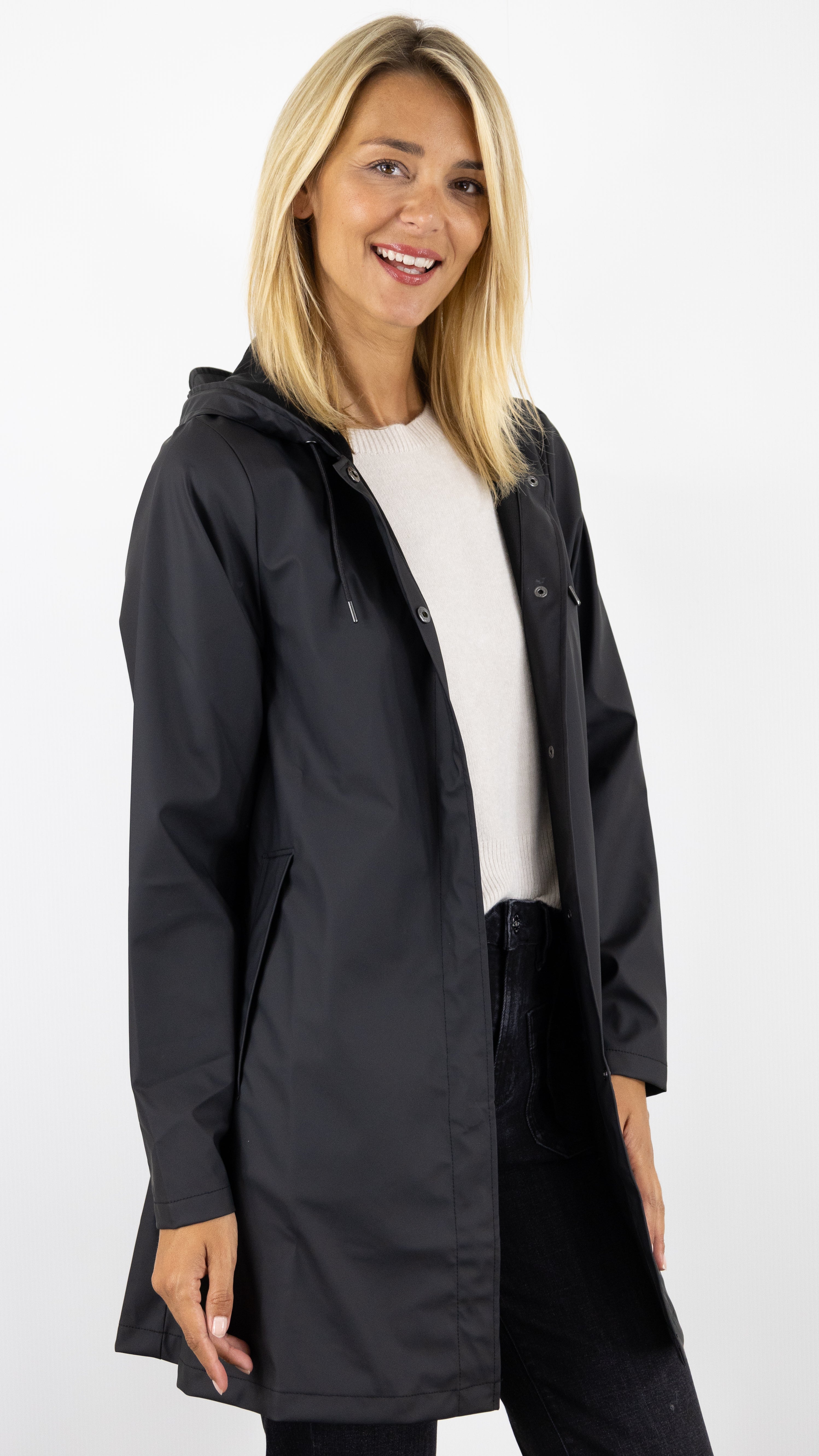 PARKA EVASEE ALINE W3 18050 RAINS BLACK