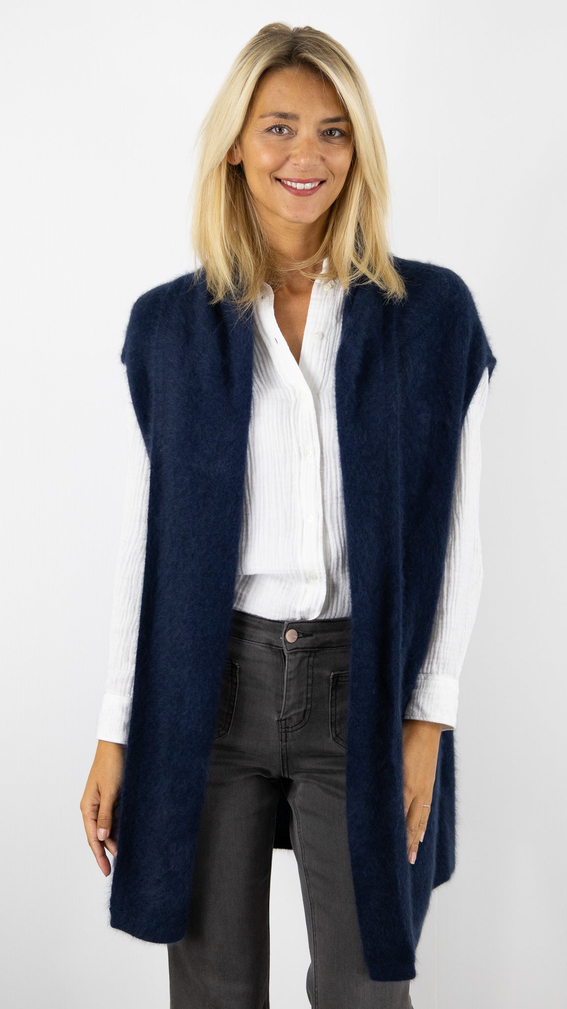 GILET SANS MANCHES COL CHALE ESTHEME WES2449HR#COLOR_1193/MARINE