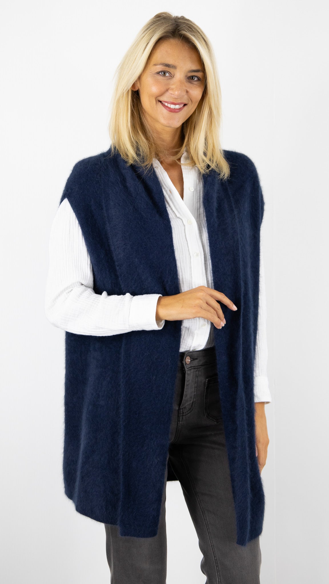 GILET SANS MANCHES COL CHALE ESTHEME WES2449HR#COLOR_1193/MARINE