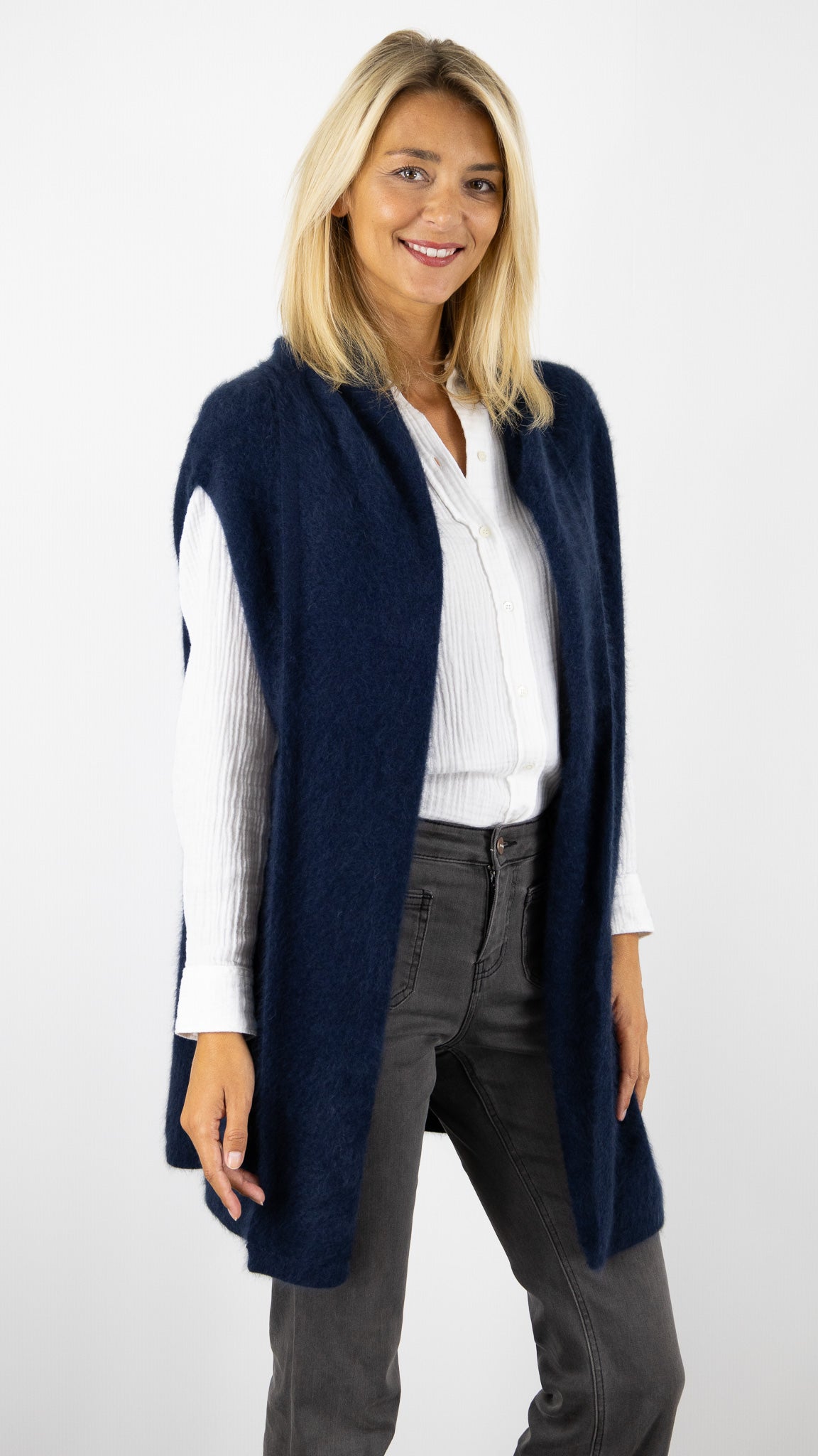 GILET SANS MANCHES COL CHALE ESTHEME WES2449HR#COLOR_1193/MARINE