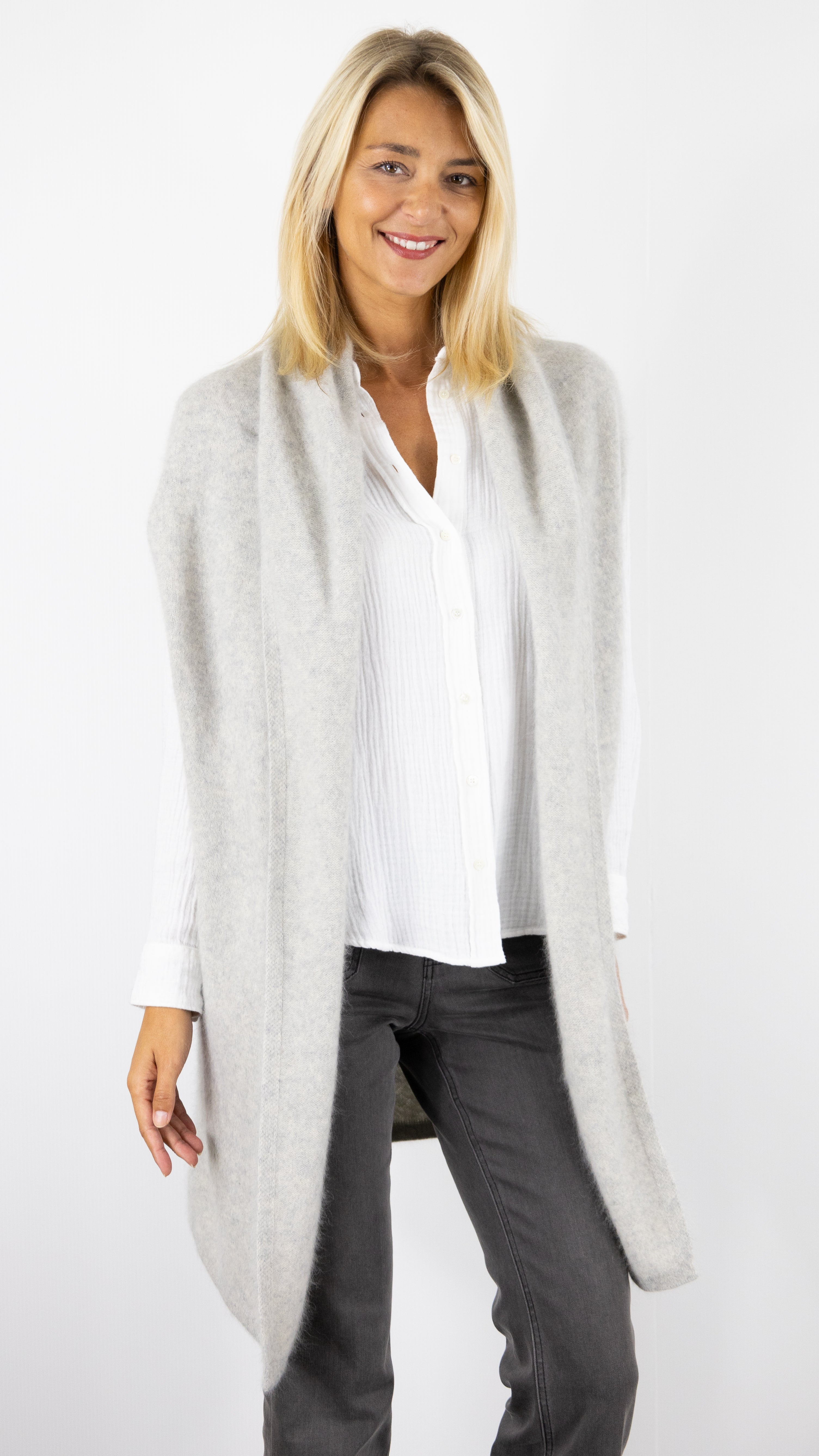 GILET SANS MANCHES COL CHALE ESTHEME WES2449HR#COLOR_1258/BRUME GRIS CLAIR