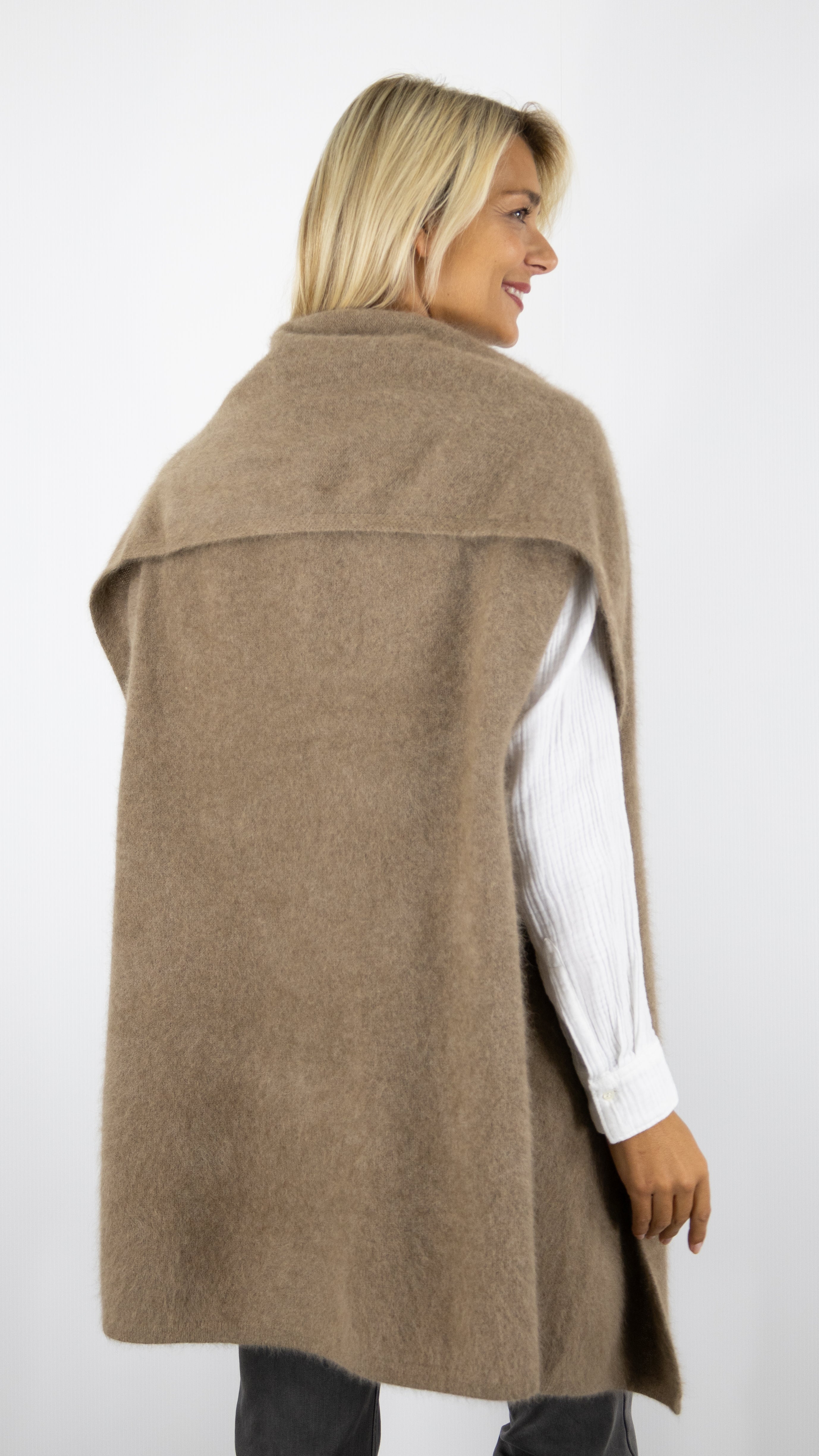 GILET SANS MANCHES COL CHALE ESTHEME WES2449HR#COLOR_1191/TAUPE