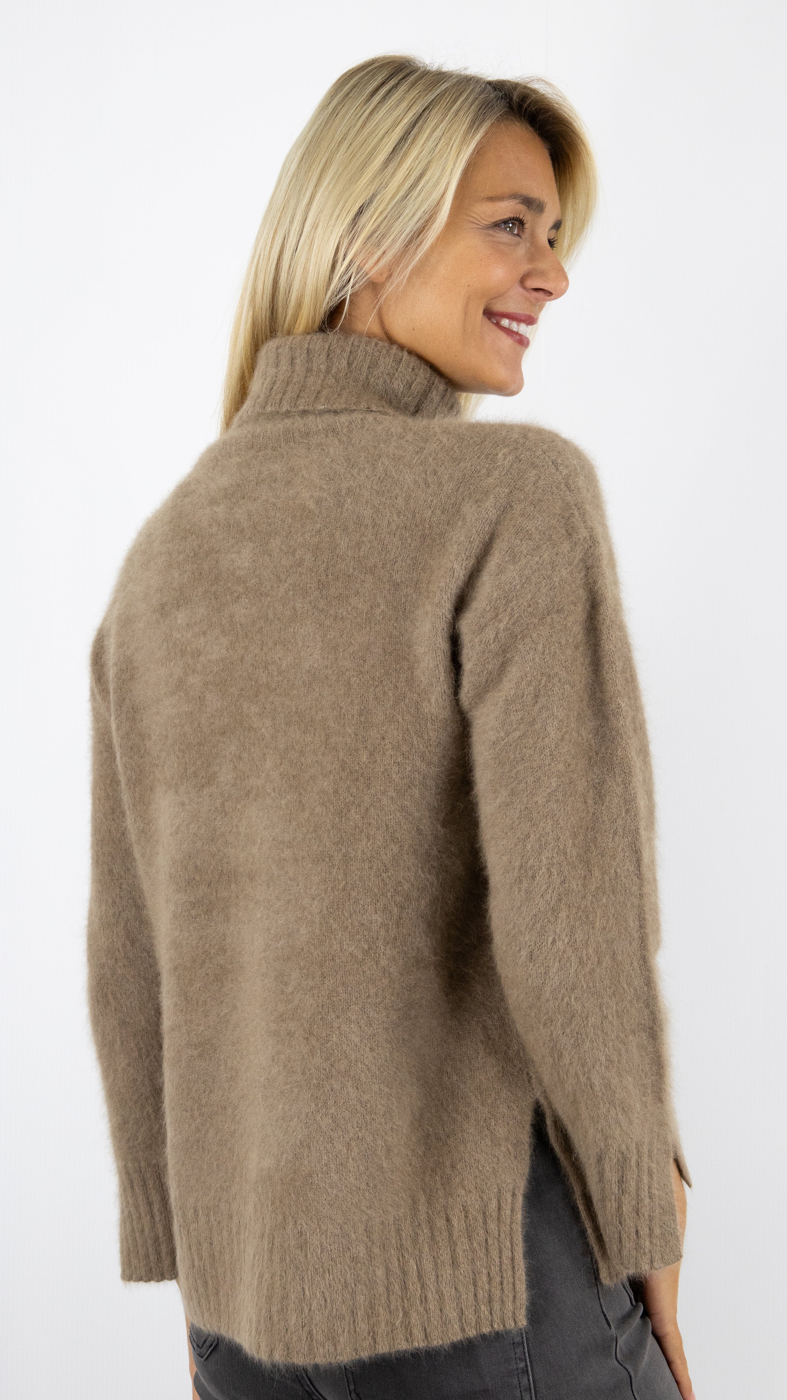 PULL COL ROULE EN RACCOON ESTHEME 24BBSW12R#COLOR_1191/TAUPE