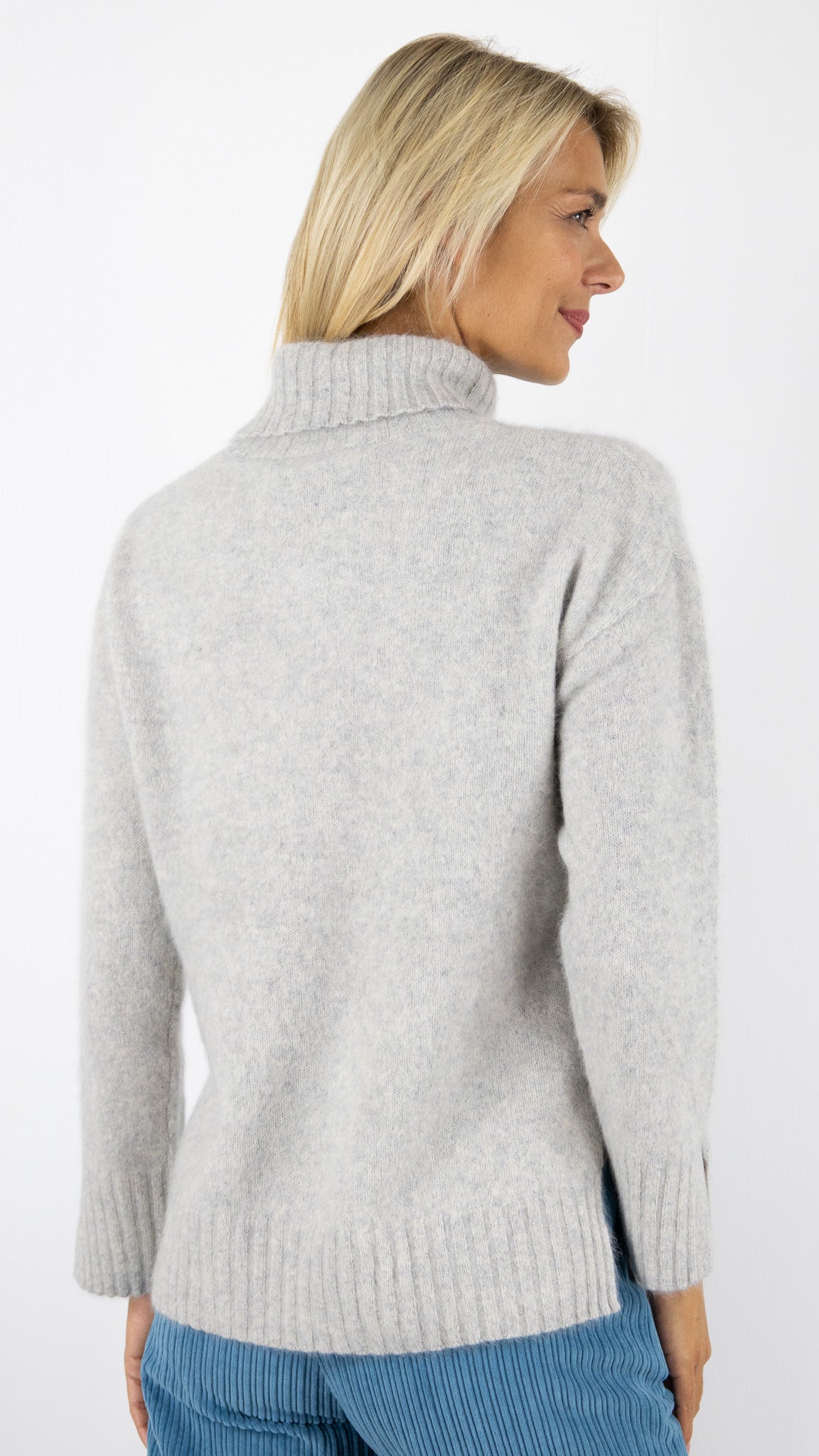 PULL COL ROULE EN RACCOON ESTHEME 24BBSW12R#COLOR_1258/GRIS CLAIR