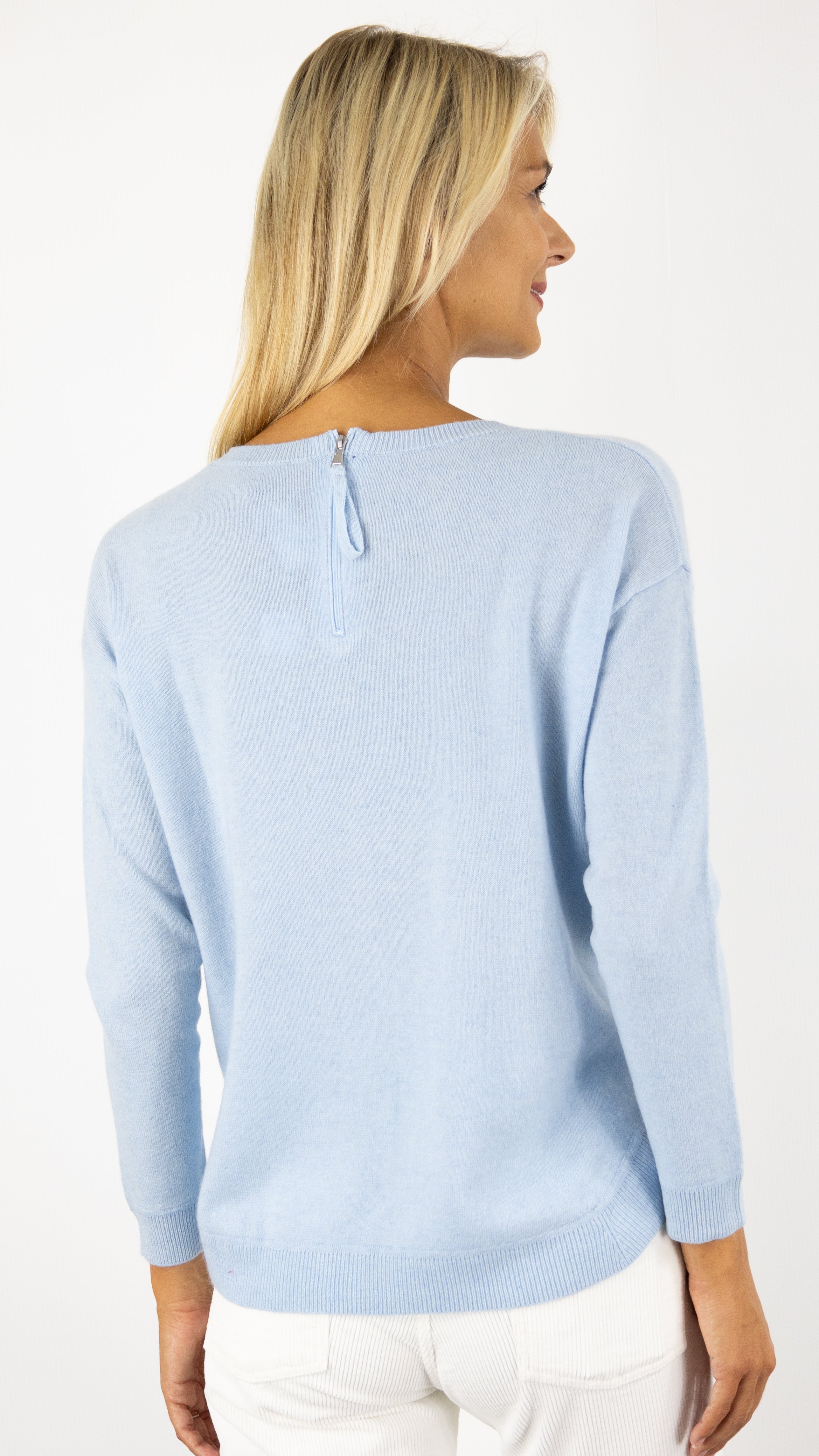 PULL COL ROND DOS ZIPPE ESTHEME#COLOR_1247/MAYA BLUE CIEL