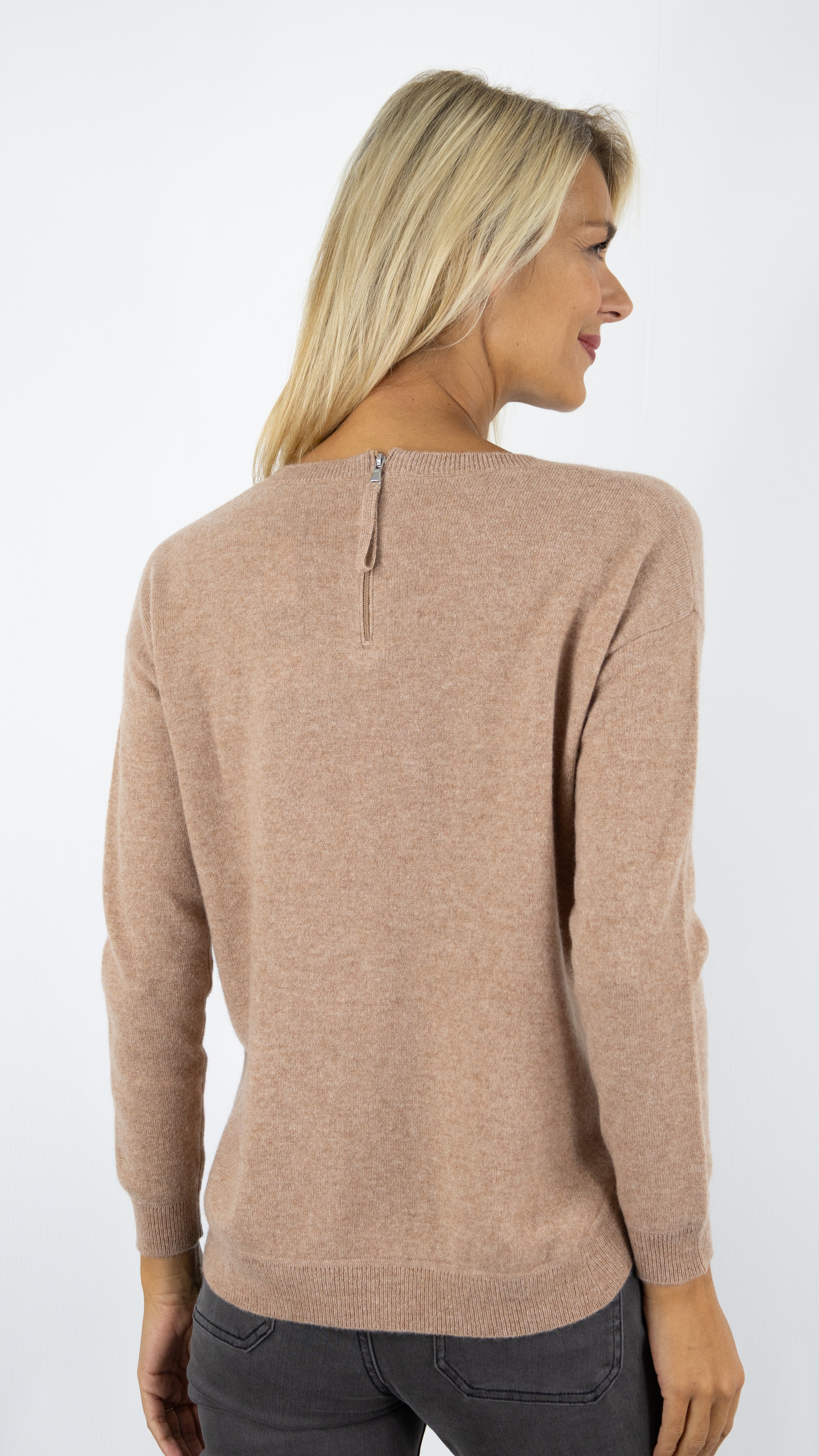 PULL COL ROND DOS ZIPPE ESTHEME#COLOR_1361/RHUM