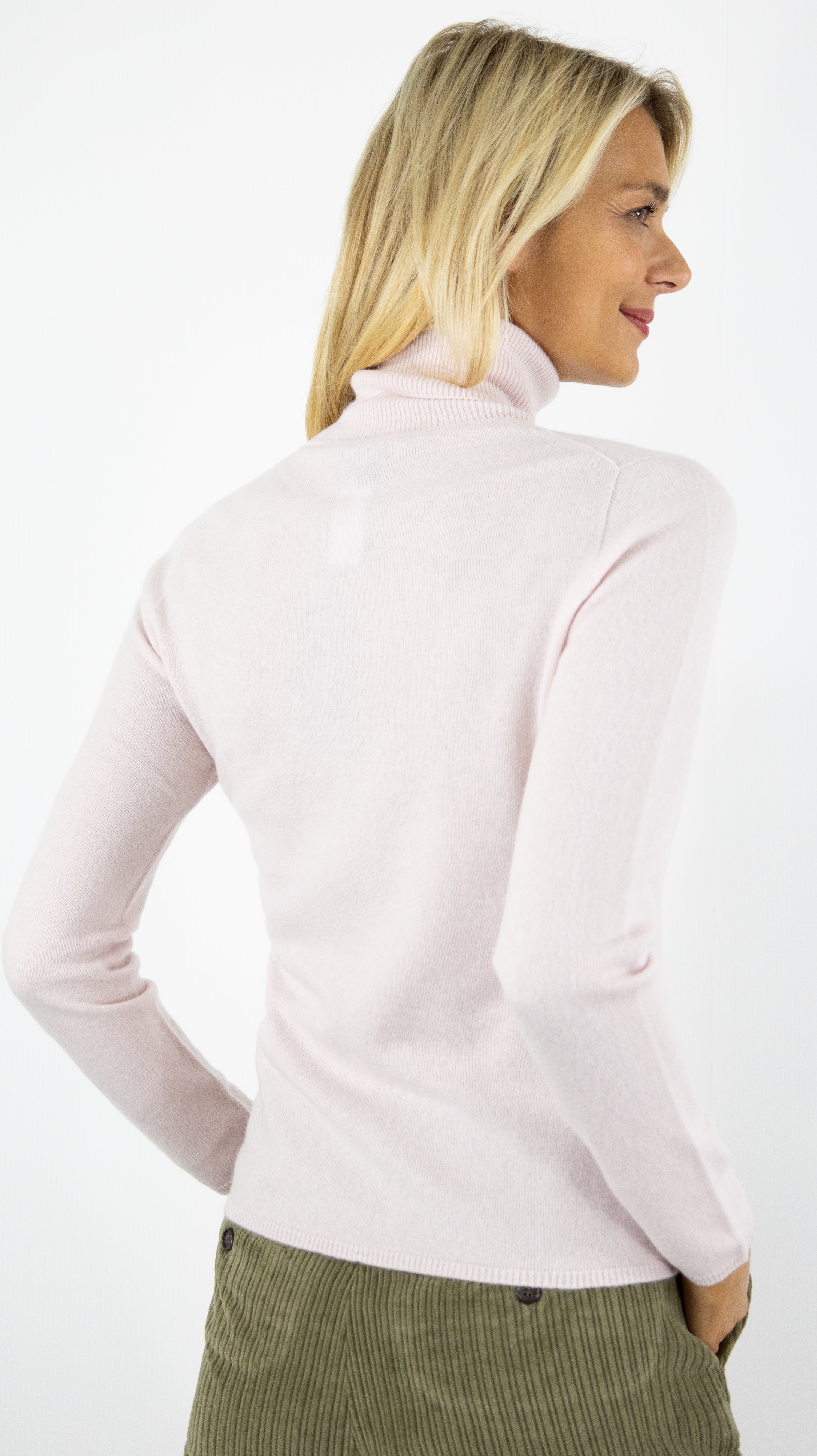 PULL COL ROULE EN CACHEMIRE F01H ESTHEME#COLOR_1339/PETALE ROSE