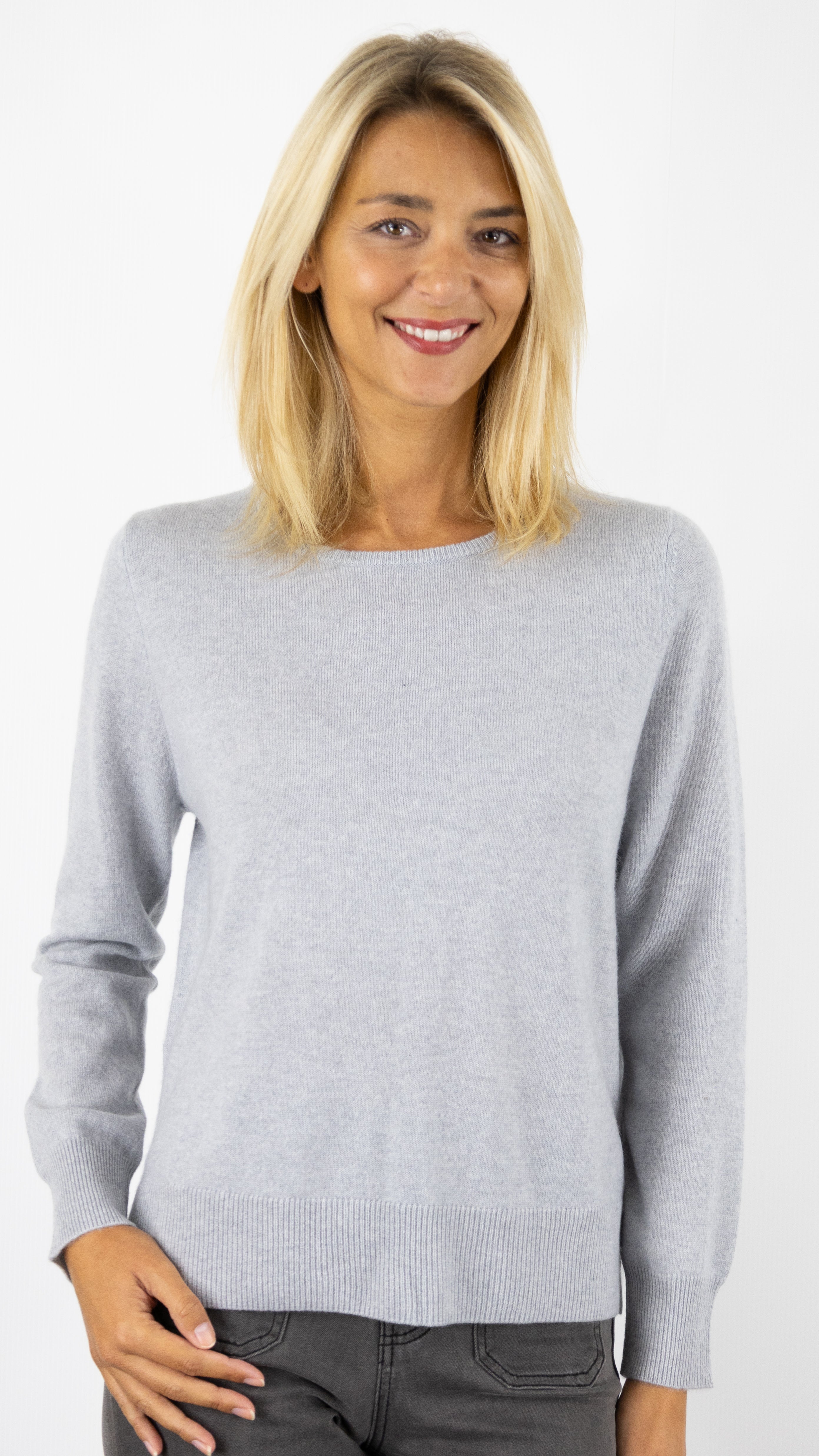 PULL COL ROND EN CACHEMIRE WES246H ESTHEME#COLOR_1236/GRIS