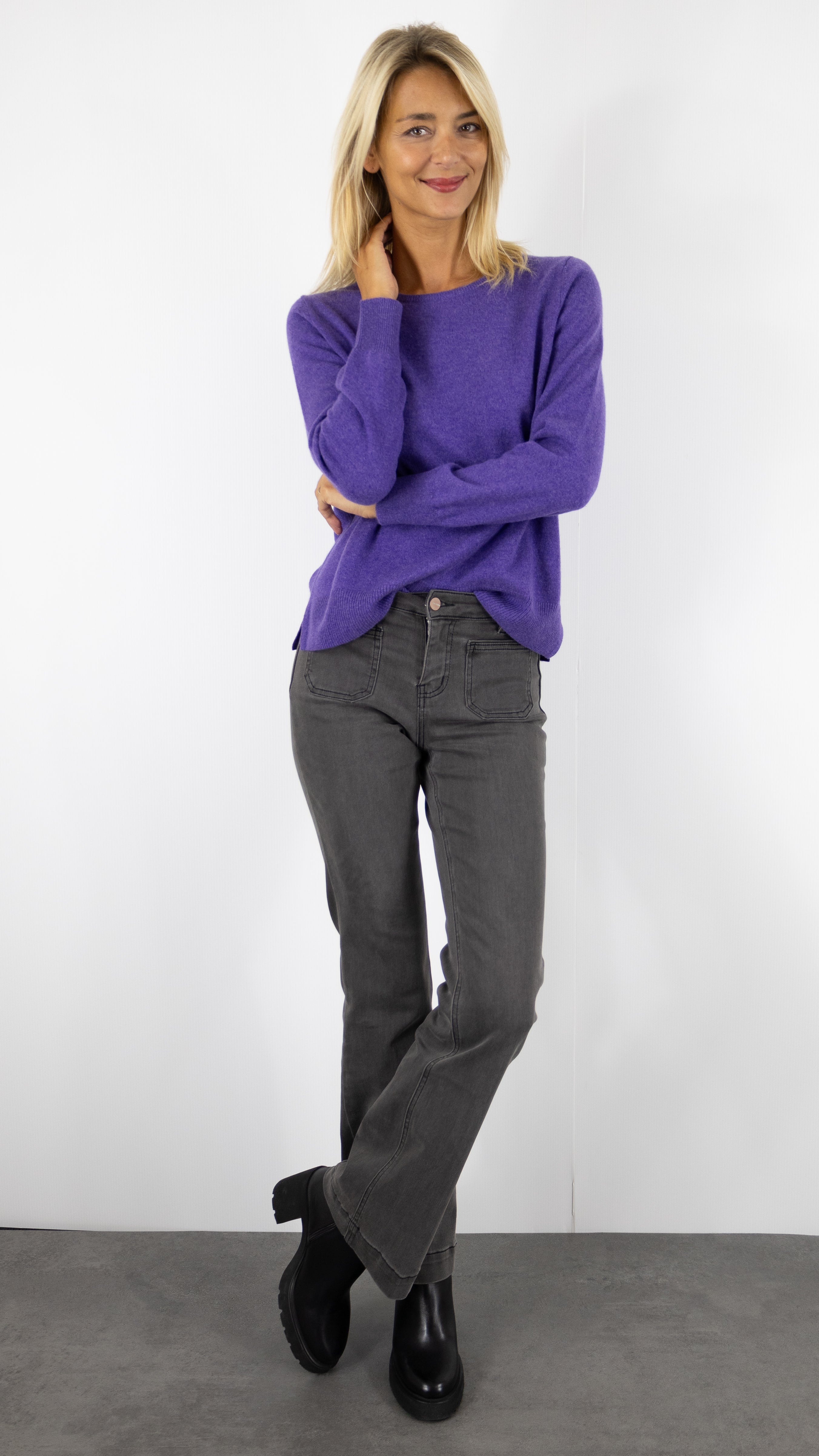 PULL COL ROND EN CACHEMIRE WES246H ESTHEME#COLOR_1345/VIOLETTE