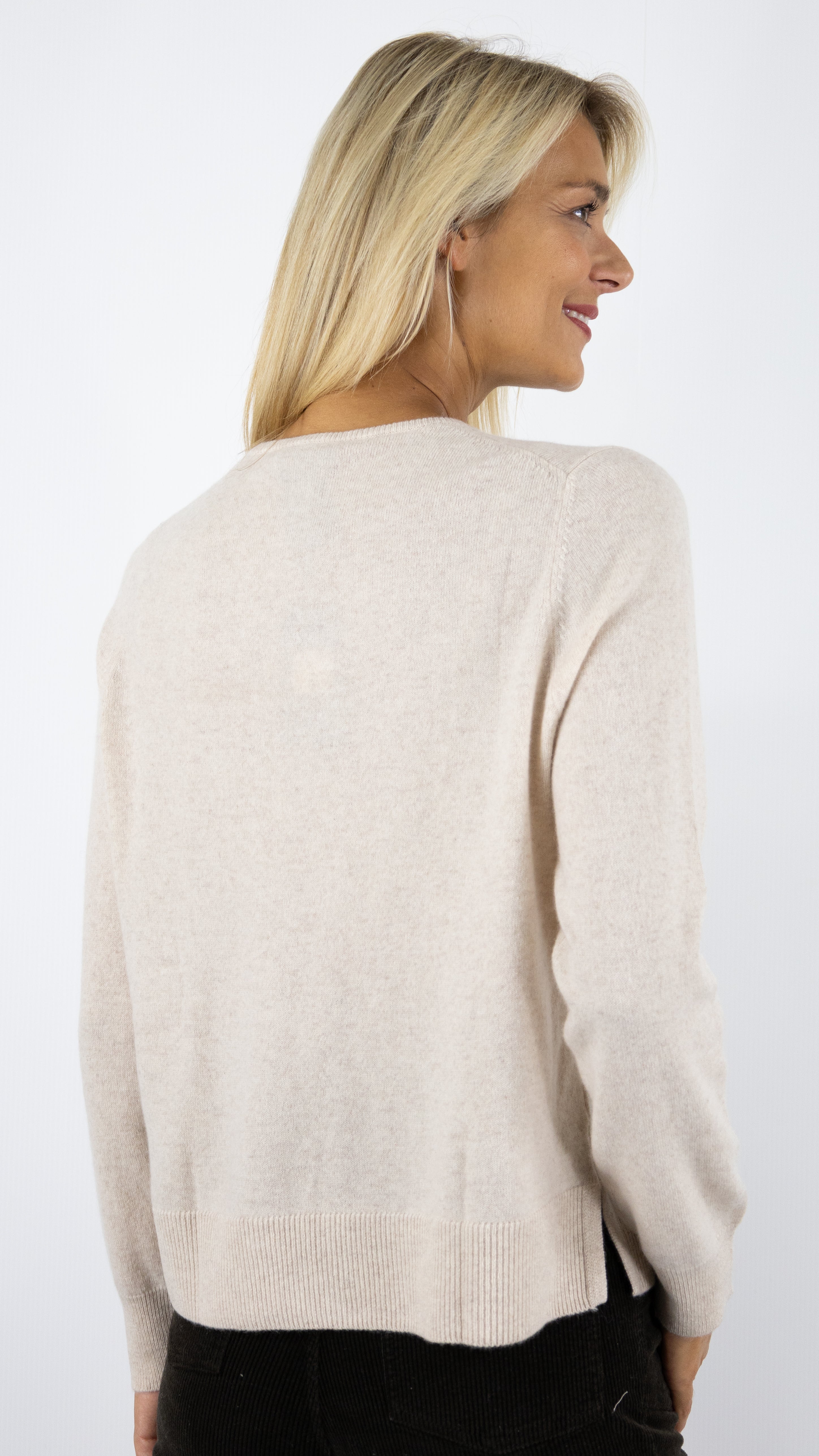 PULL V EN CACHEMIRE WES2407H ESTHEME#COLOR_3273/LIN BEIGE