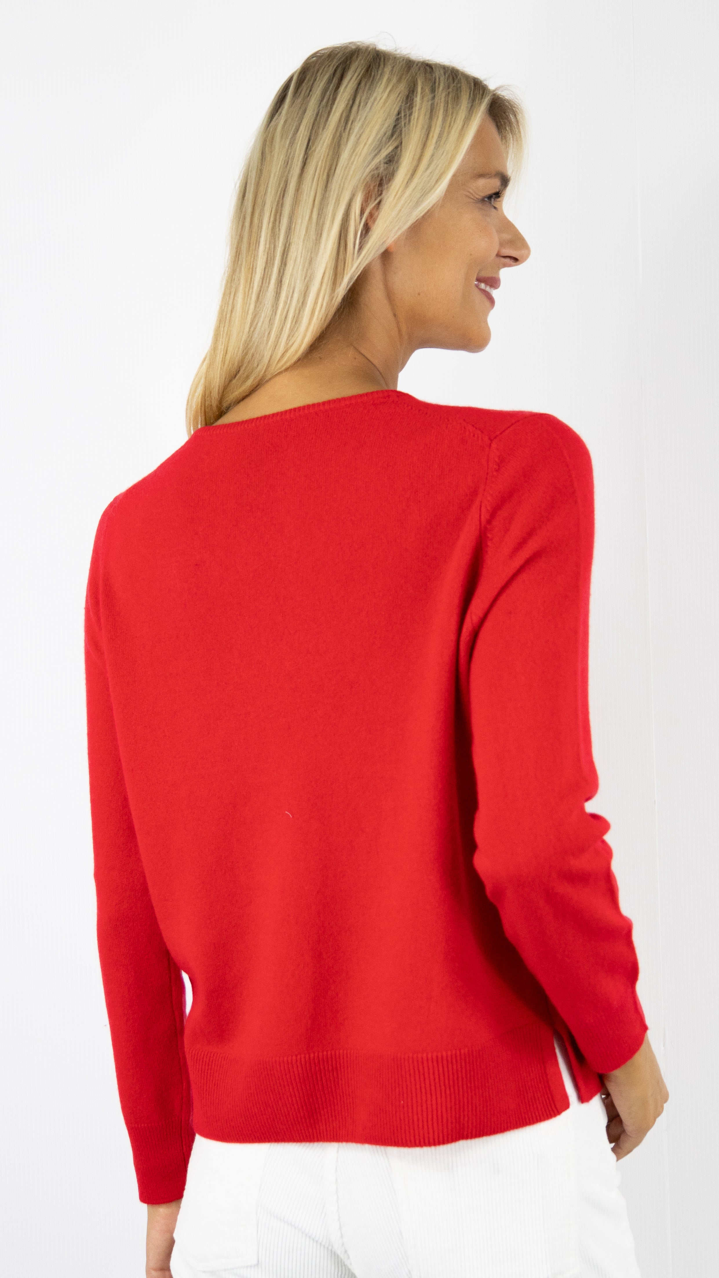 PULL V EN CACHEMIRE WES2407H ESTHEME#COLOR_1342/SCARLET ROUGE