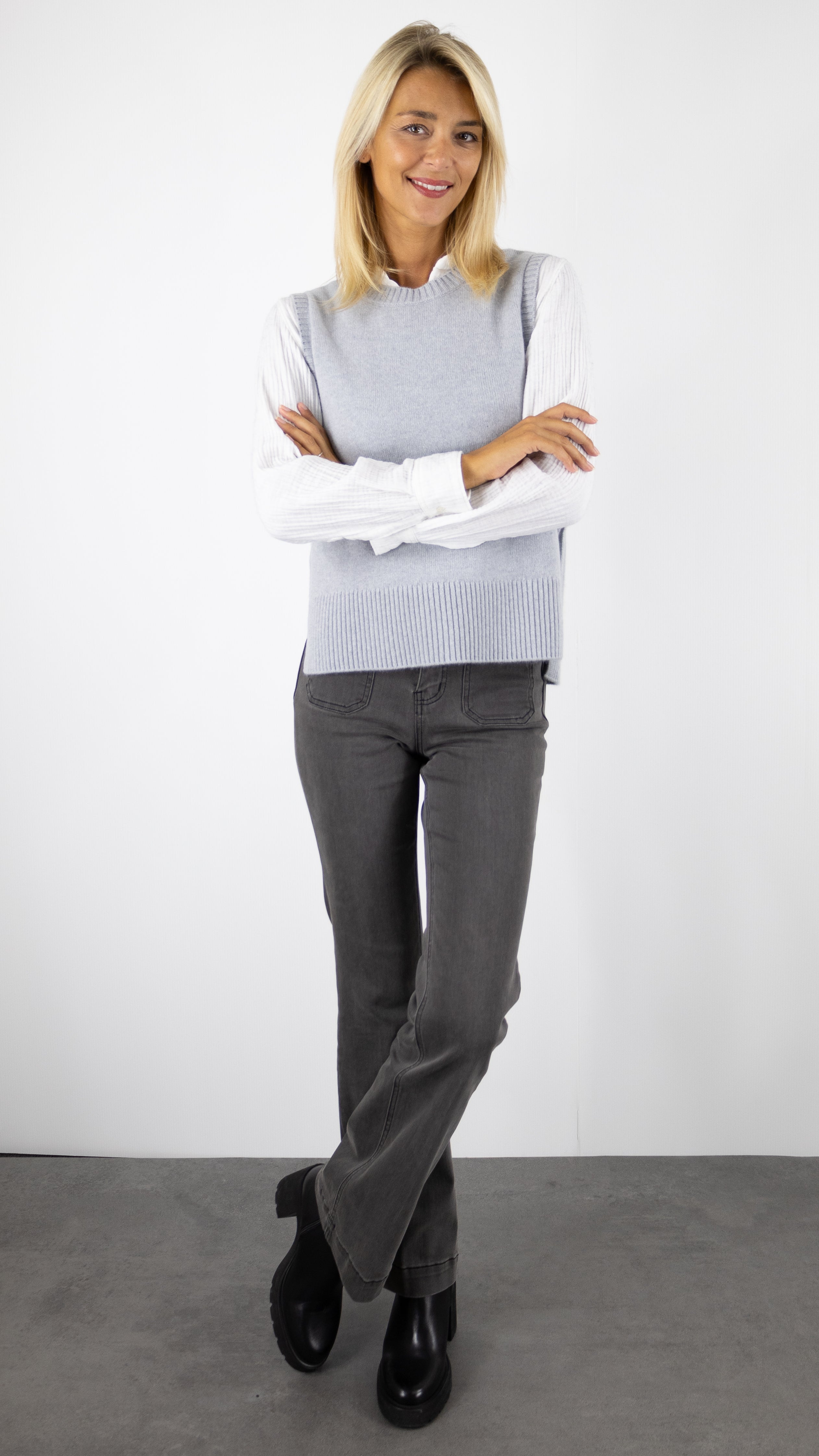 PULL COL ROND SANS MANCHES WES2493H ESTHEME#COLOR_1236/GRIS