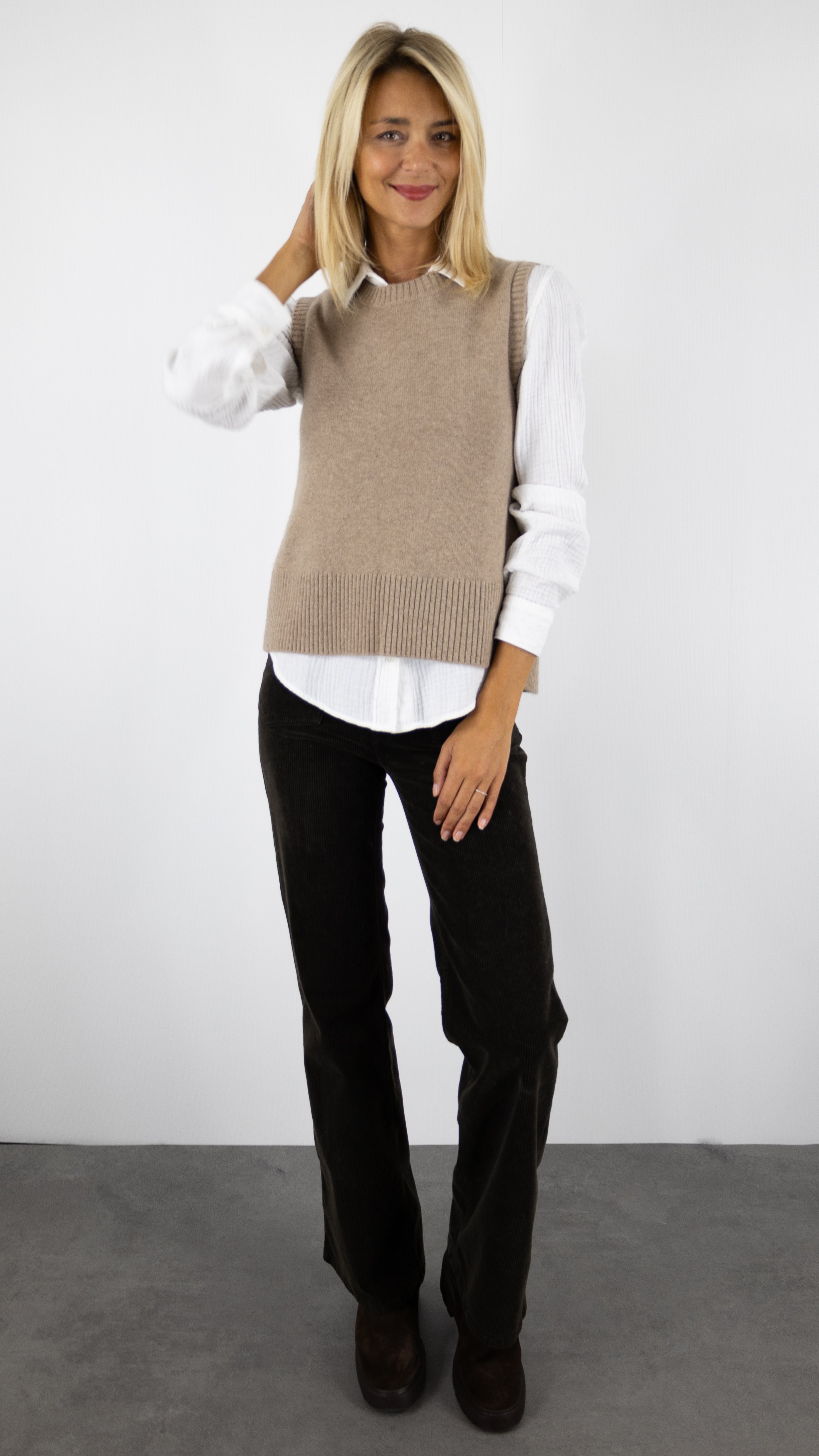 PULL COL ROND SANS MANCHES WES2493H ESTHEME#COLOR_1240/NOISETTE