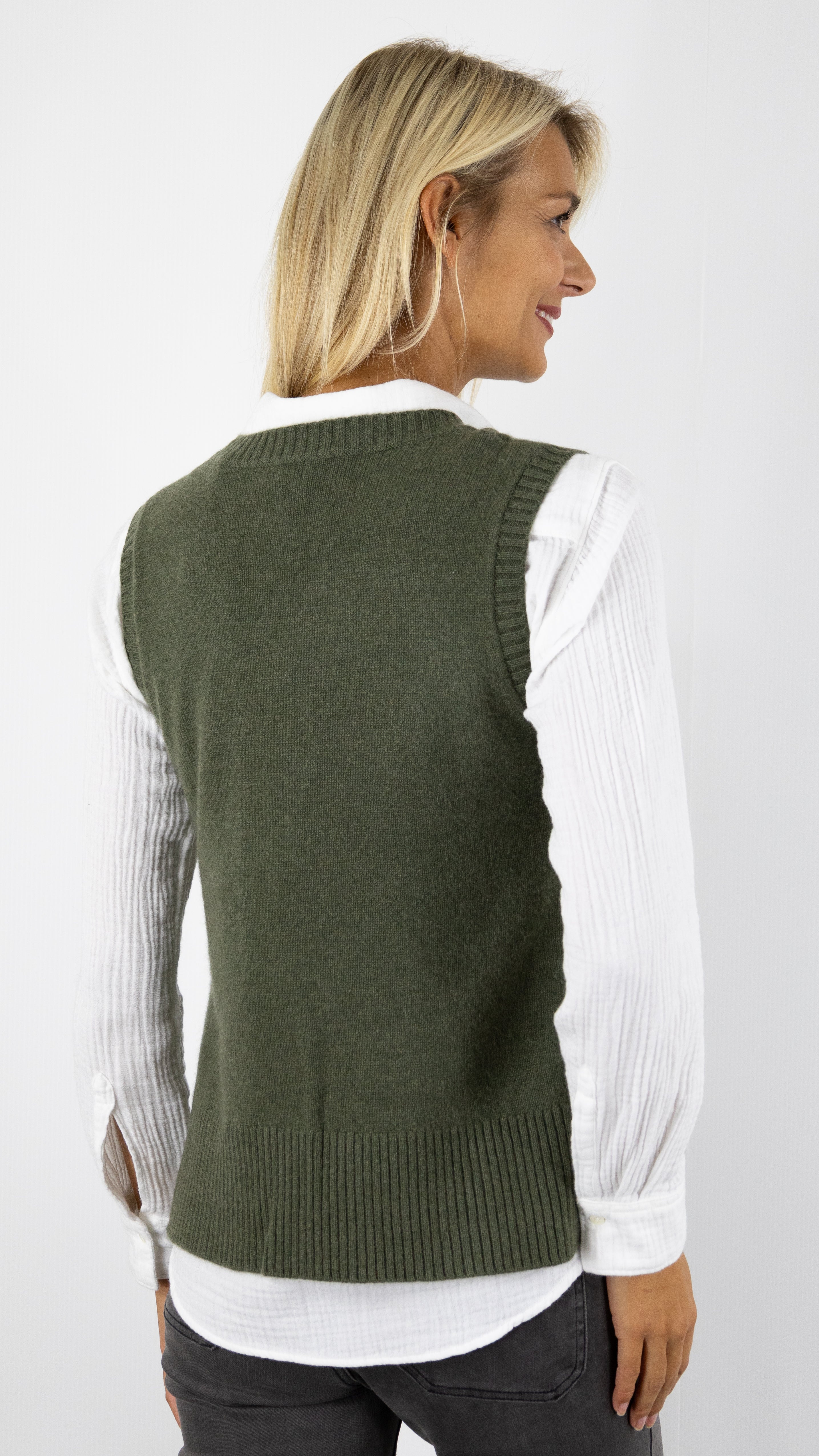 PULL COL ROND SANS MANCHES WES2493H ESTHEME#COLOR_2109/VEGETAL