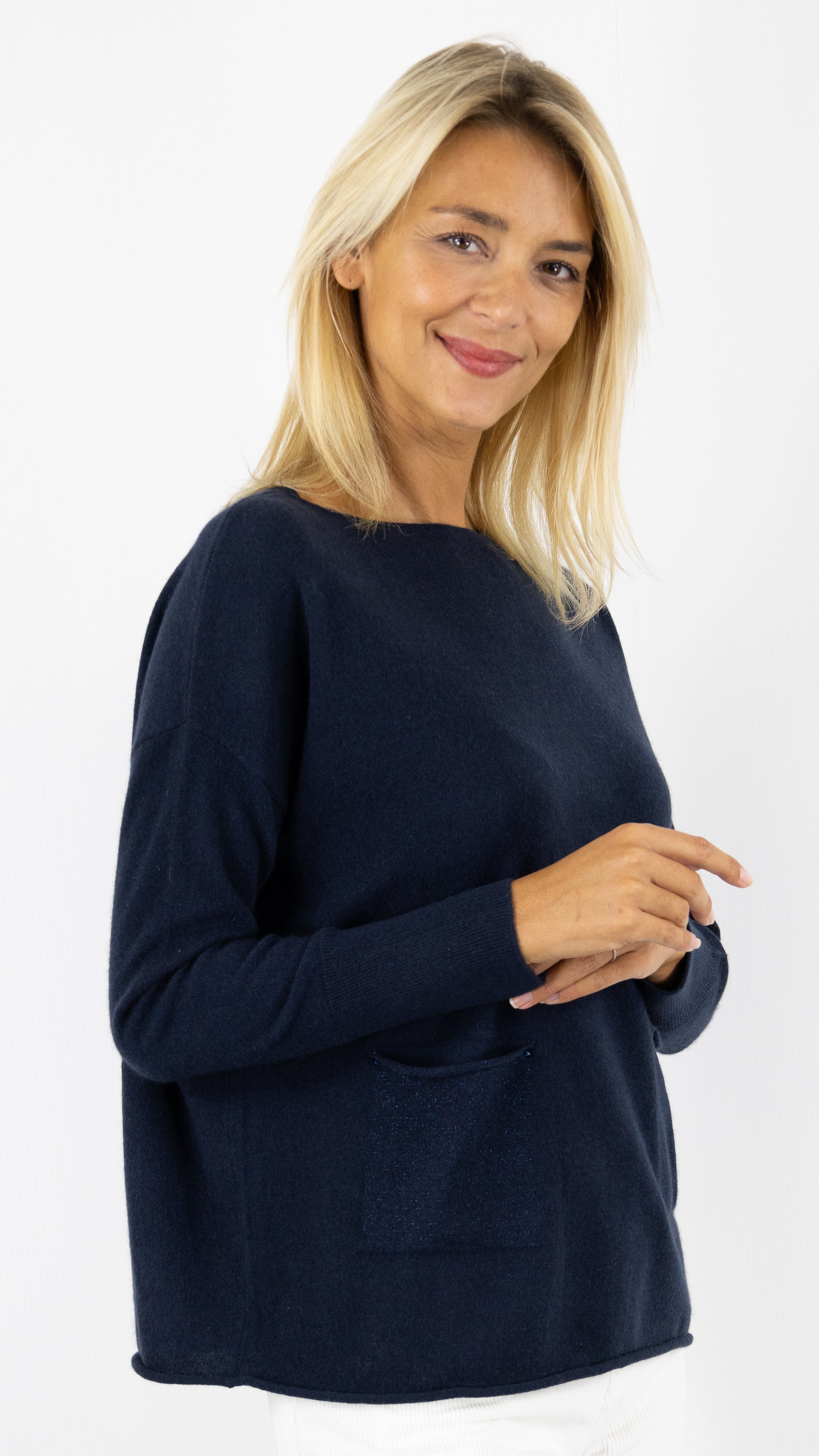 PULL TUNIQUE EN CACHEMIRE CKH4029C ESTHEME#COLOR_7544/NAVY