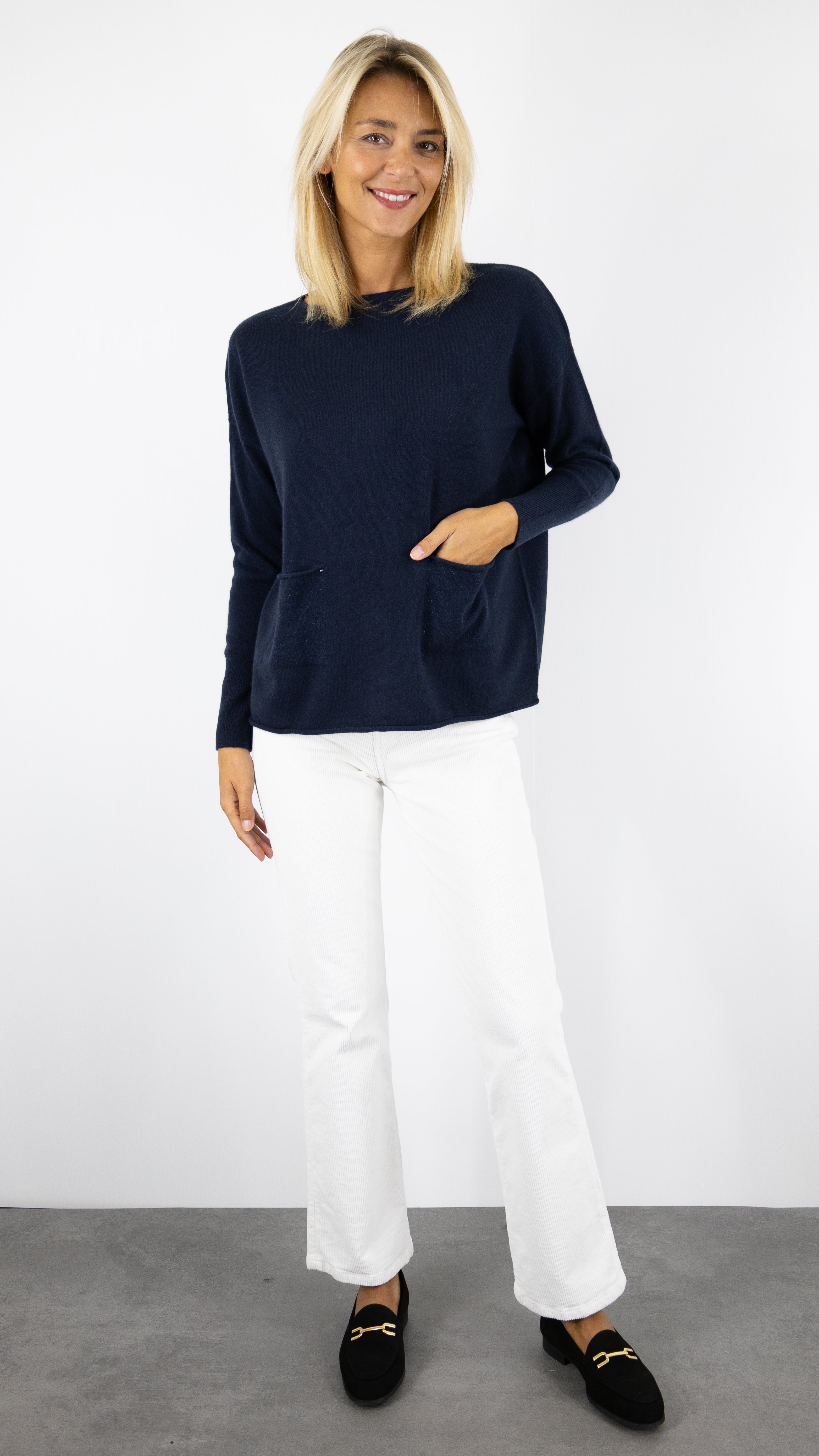 PULL TUNIQUE EN CACHEMIRE CKH4029C ESTHEME#COLOR_7544/NAVY