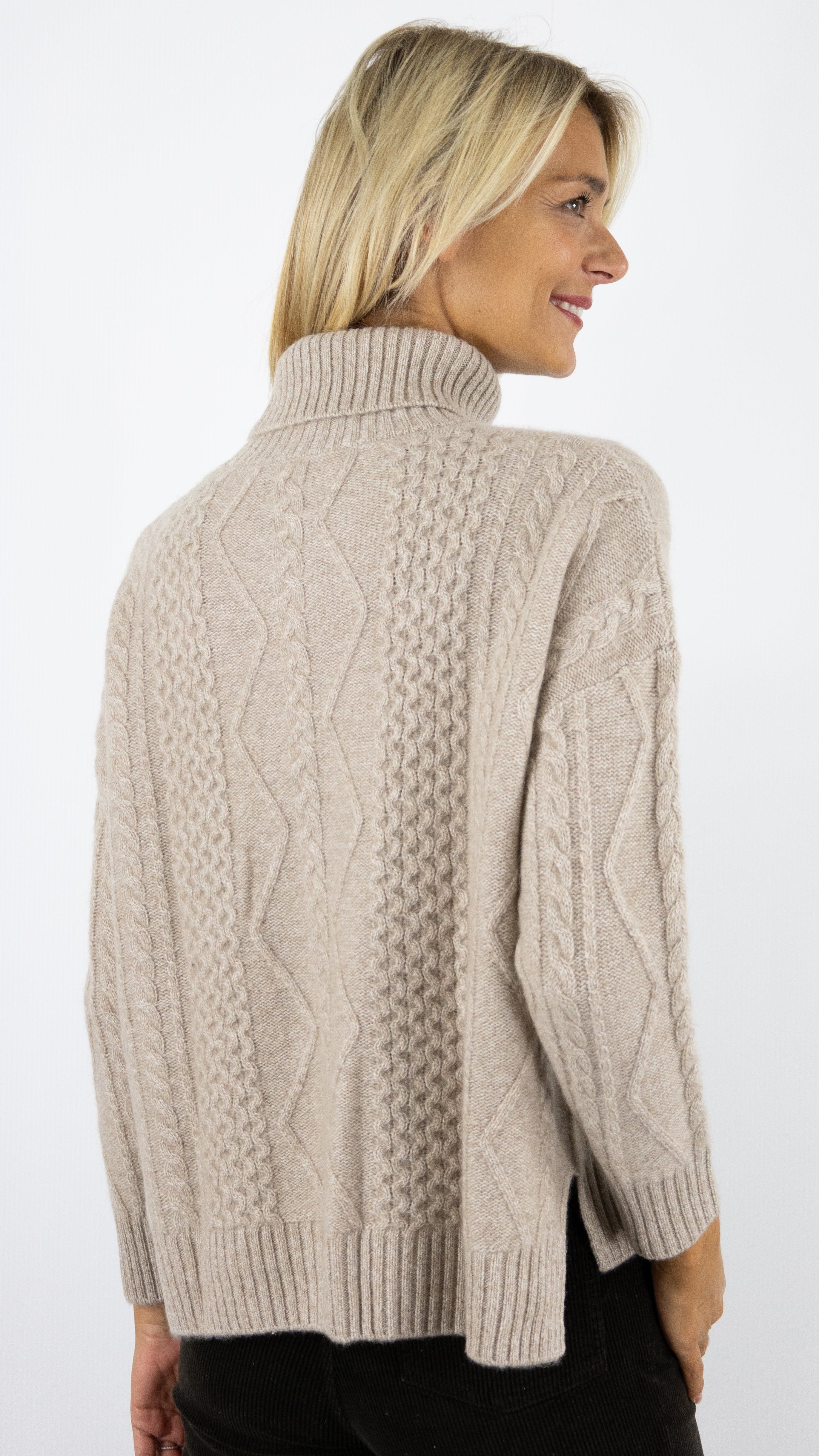 PULL EN MAILLE TRESSEE ESTHEME A23BBSW24 CHAMPAGNE