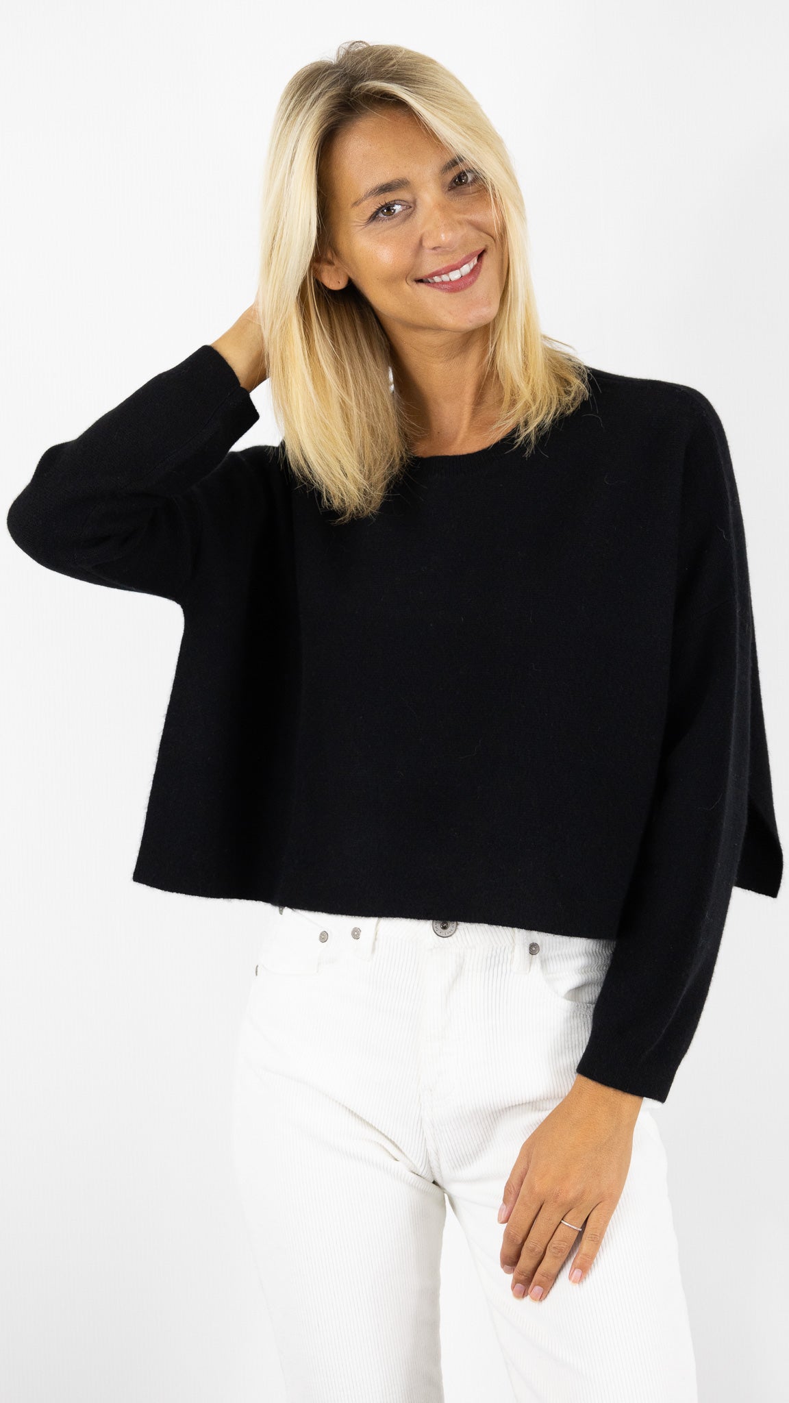 PULL COURT EN CACHEMIRE ESTHEME JF4W044C#COLOR_6148/NOIR