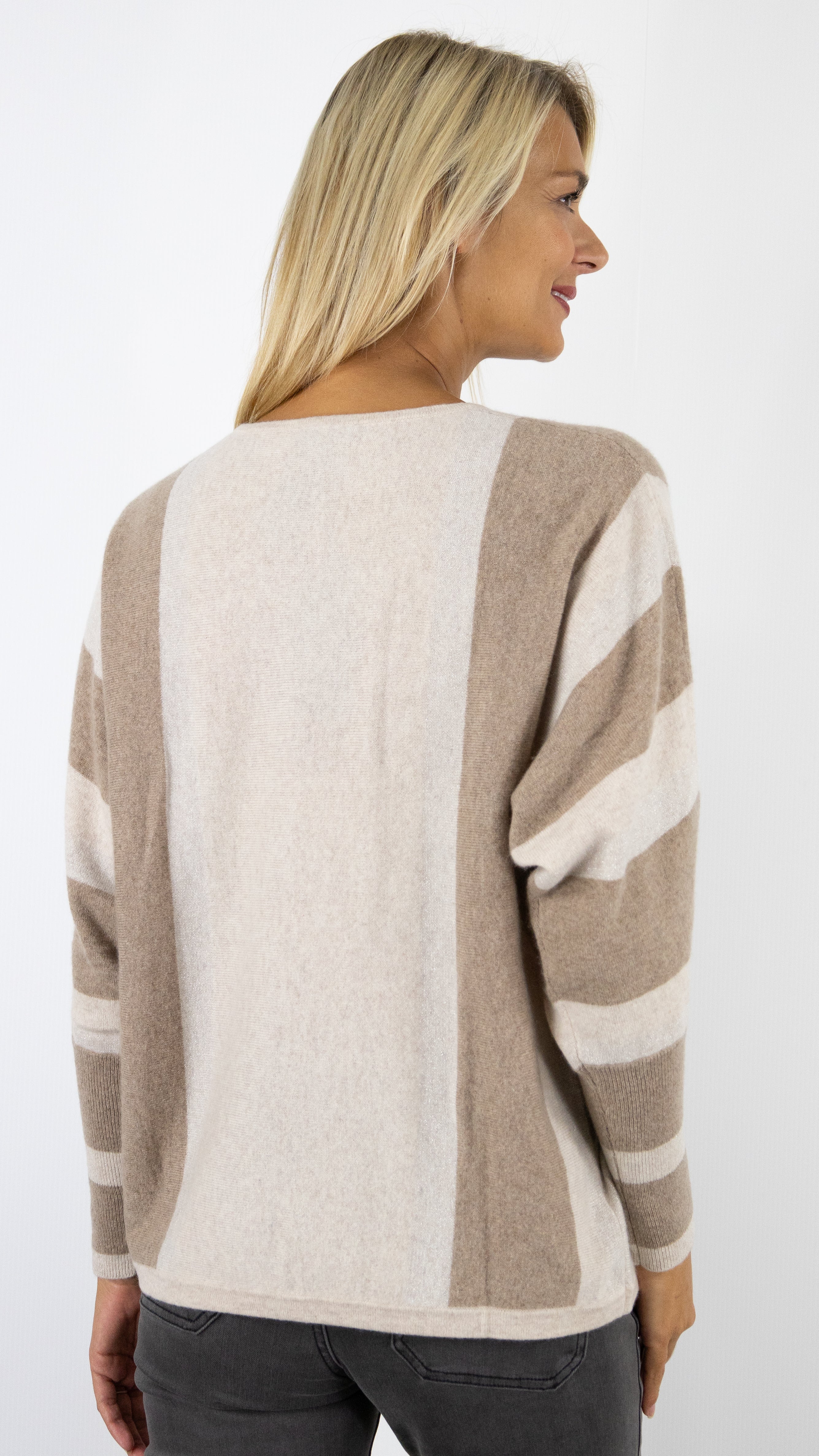 PULL V IMPRIME BEIGE ESTHEME JF4W013C 