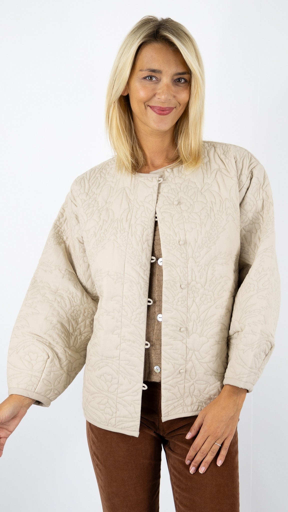 VESTE MATELASSÉE STUDIO PARISIEN CC379 BEIGE 