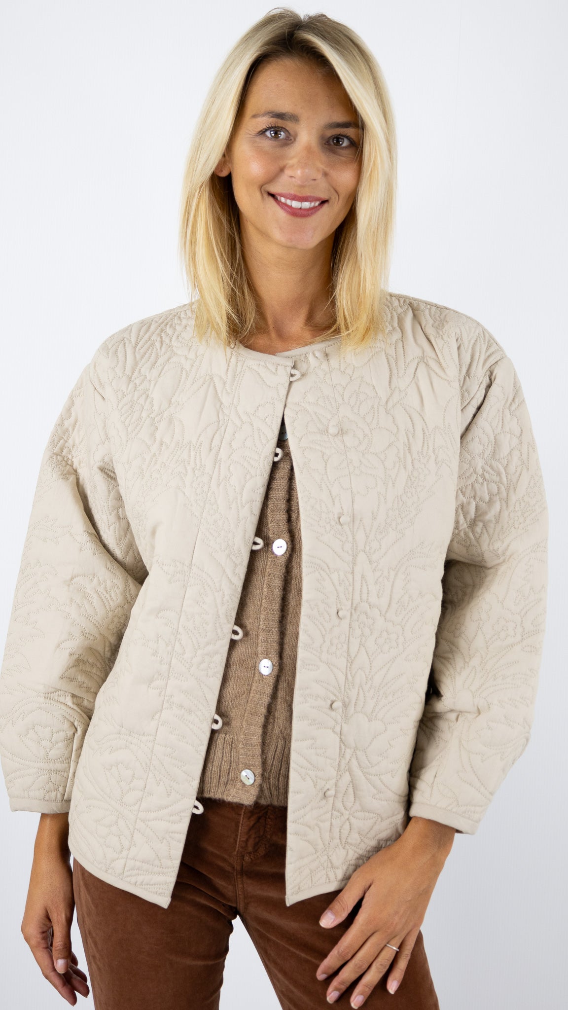 VESTE MATELASSÉE STUDIO PARISIEN CC379 BEIGE 