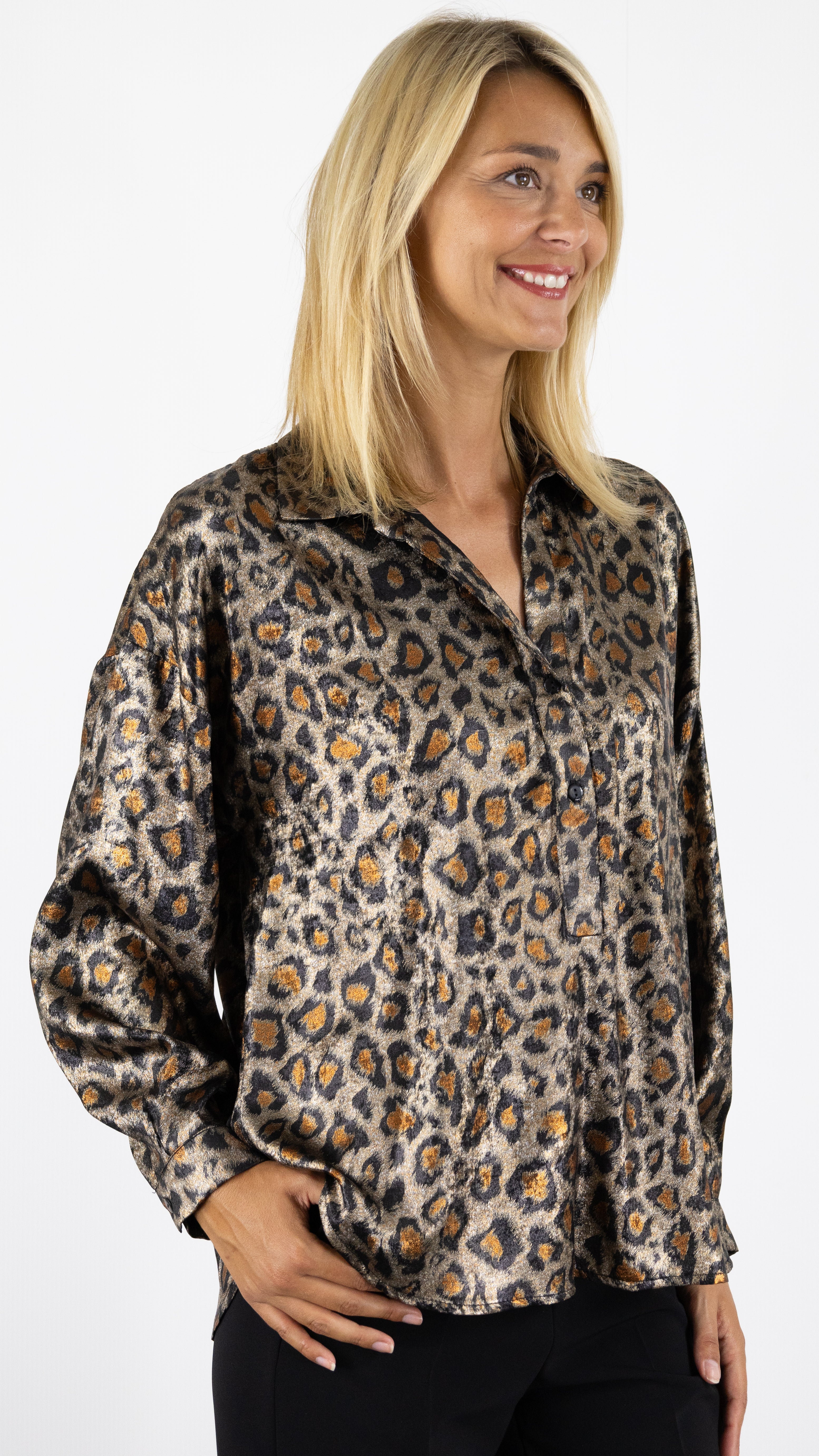 BLOUSE EN LUREX NELLY SCARLET ROOS#COLOR_LEOPARD LUREX